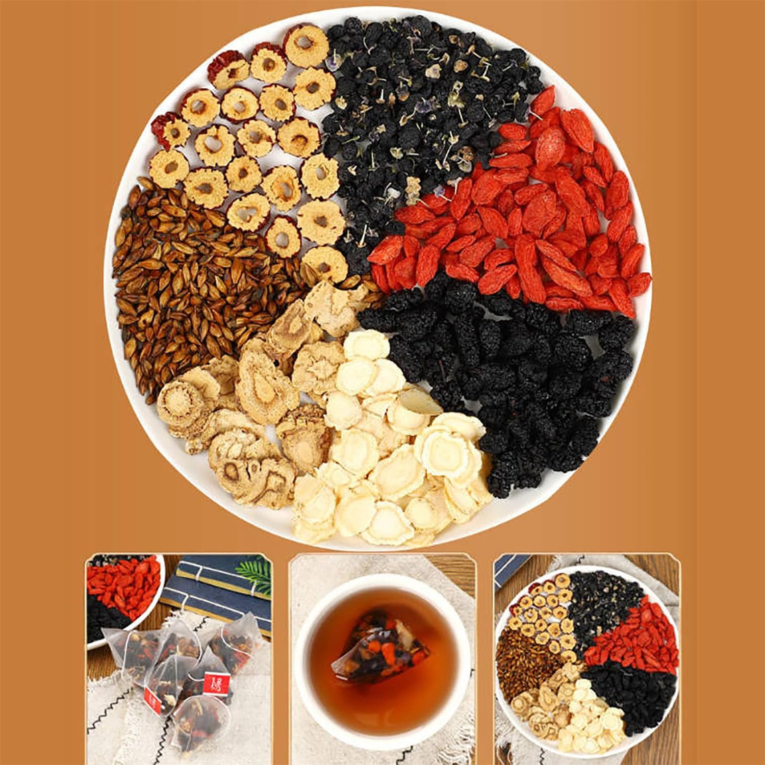 7 Treasure Wellness Tea, 1/2/3 Boxes Ginseng 7 T-reasure Teas, Natural Chinese Herbal T-ea Kidney T-ea Formula Ginseng Seven Treasure Tea Kidney Detox Teas For Men Women (3)