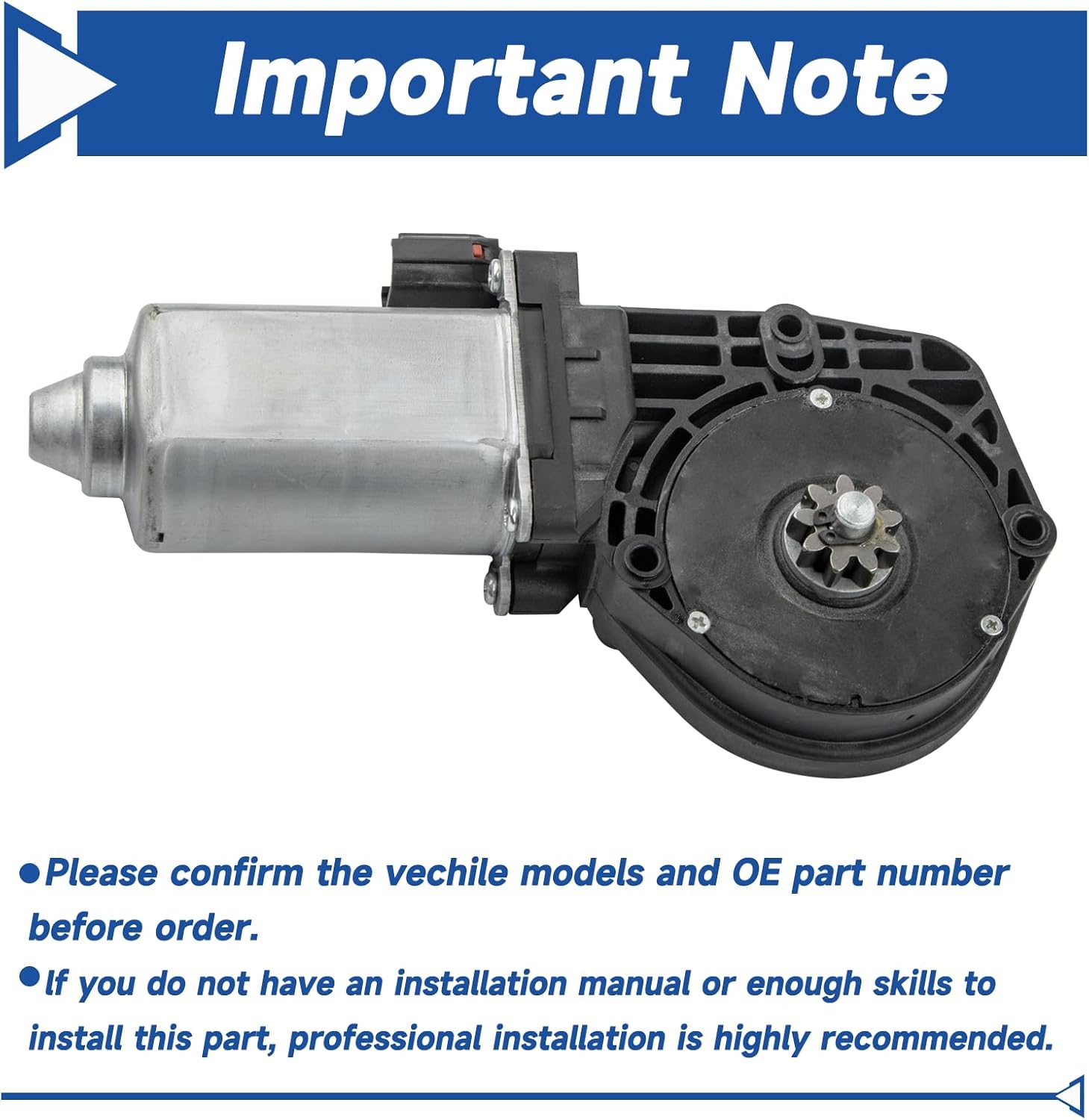 Obaee Window Lift Motor Front Right Passenger Side Compatible with 1997-2004 Ford F-150, 1997-1999 Ford F-250, 1997-2002 Ford Expedition, 1998-2002 Lincoln Navigator, Replace F65Z1523394-AB, 742-273