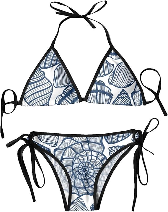 Amazon テクスチャと落書きの貝殻水着 女性の トライアングルビキニスーツ ホルターネック水着 ツーピースプール ビーチ水着 ビキニ セパレーツ 通販 Amazon テクスチャと落書きの貝殻水着 女性の トライアングルビキニスーツ ホルターネック水着 ツーピースプール ビーチ水着 ビキニ セパレーツ 通販