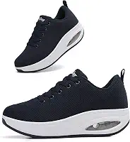 Tênis feminino confortável | Sapatos para mulheres viajando | 5 cm Air Cushion Rocker Bottom