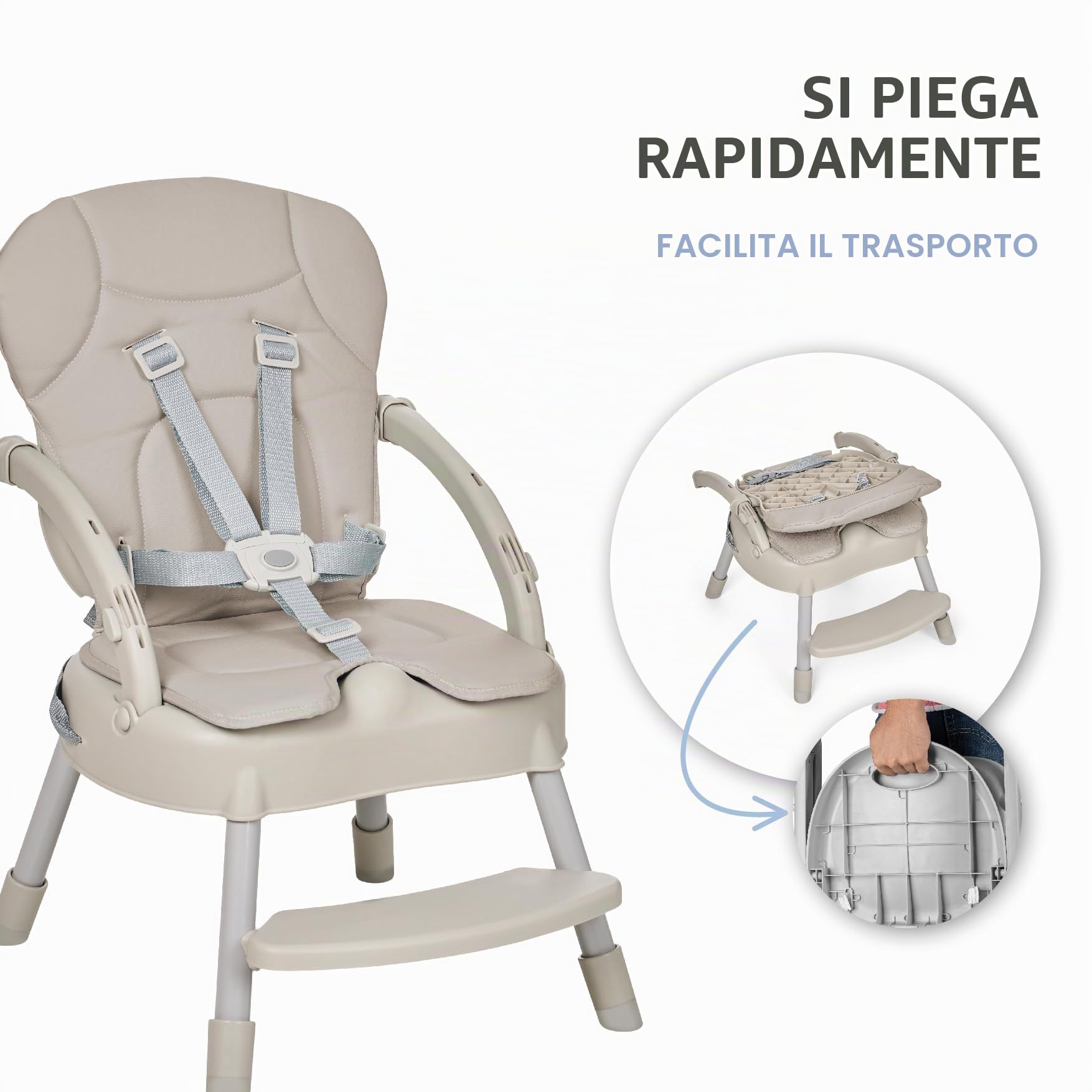 Seggiolone Pappa Belly Grigio