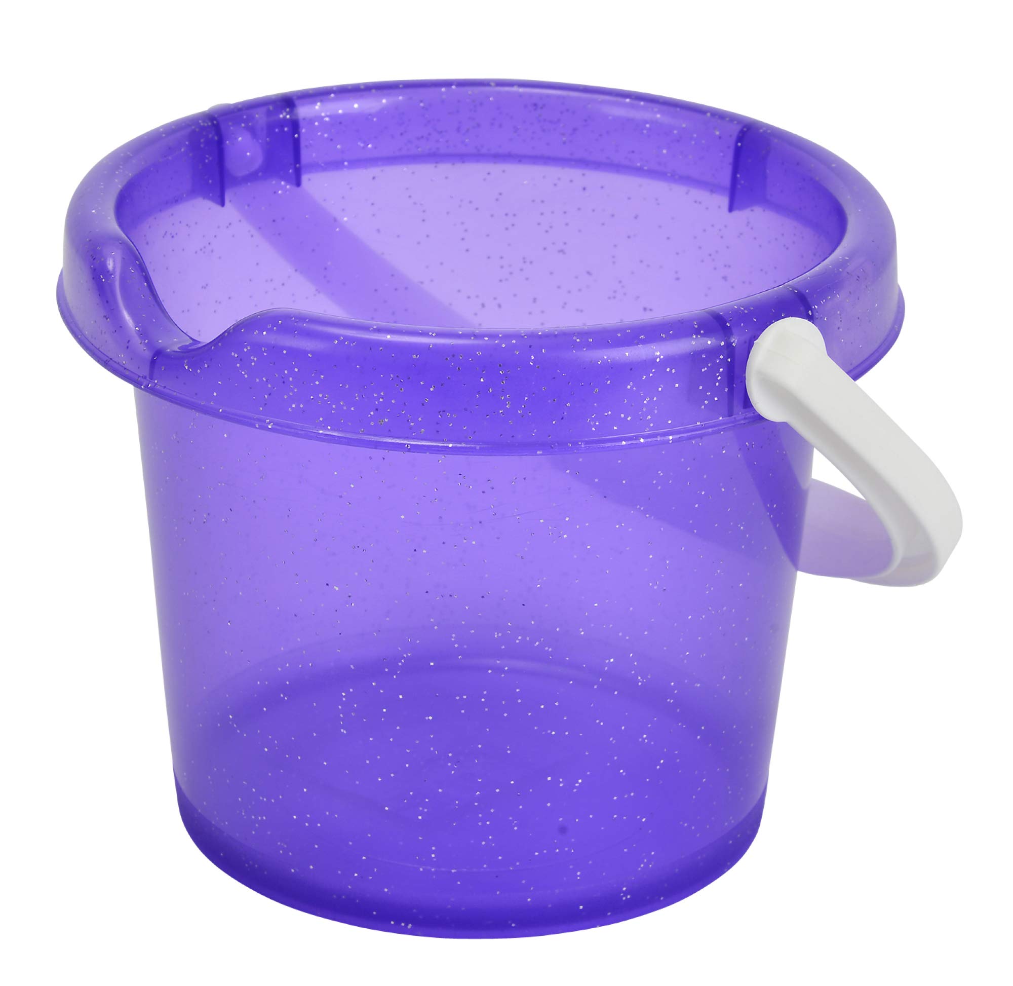 Simba 107106529 - Baby bucket, only one item is delivered, glitter decoration, height 11cm, diameter 14cm, sandbox, sand toy (assorted)