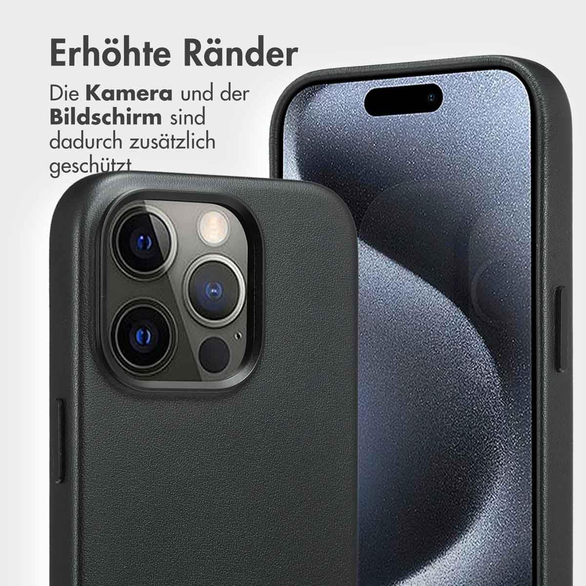 ACCEZZ 2 in 1 Handyhülle iPhone 15 Pro Hülle Abnehmbare magnetische mit Mit Handschlaufe, Kabelloses Laden, Kartenfach Schutzhülle Kompatibel für iPhone 15 Pro Schwarz