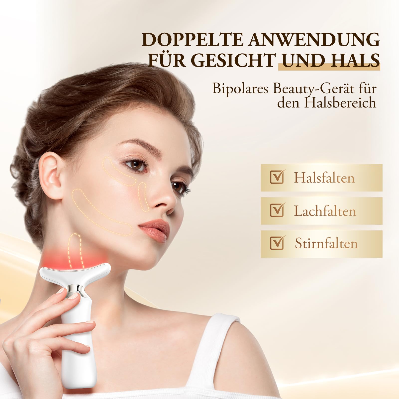 24K Gold Gesichtsmassagegerät – ANLAN 5-in-1 EMS Gua Sha Gerät mit 5-farbiger Lichttherapie, 42 ± 3 °C Wärmefunktion, Ionen-Einführung & Vibration (3-stufig einstellbar), Typ-C, 120 Min. Laufzeit
