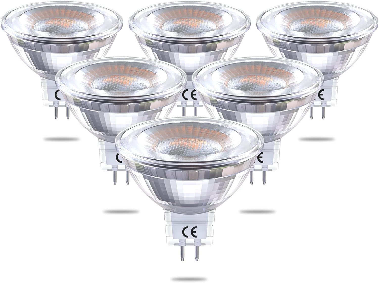 Bonlux 3W LED GU5.3 MR16 Spotlight Bulb 12V - Low Voltage DC 12 Volt MR16 LED Bulbs 2 Pin GU 5.3 LED Light Bulbs Warm White 30W Halogen Replacement for Landscape Downlights Ceiling Light (6 PCS)