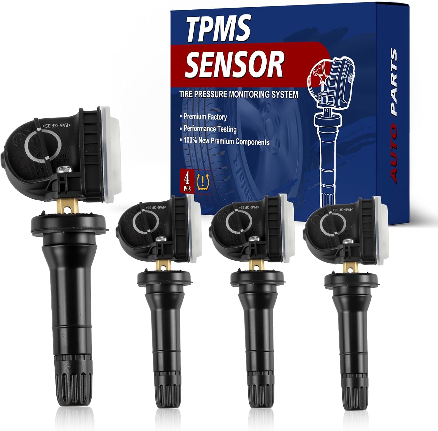 Pre-Programmed Tire Pressure Sensor Fit for Ford 2016-2021 Edge 2019 2020 2021 Ranger 2015-2017 Explorer 2016 2017 F150 2017 Fusion for:Mustang Lincoln Mercury F2GZ-1A189-A 4PCS 315MHz