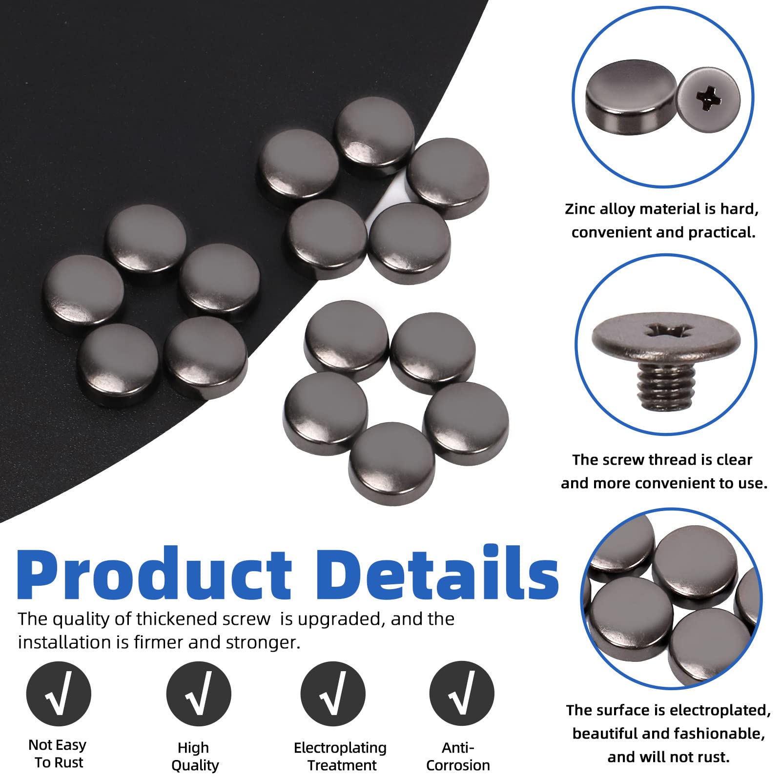 Glarks 41Pcs Screw Back Rivets with Screwdriver Set - Image 4