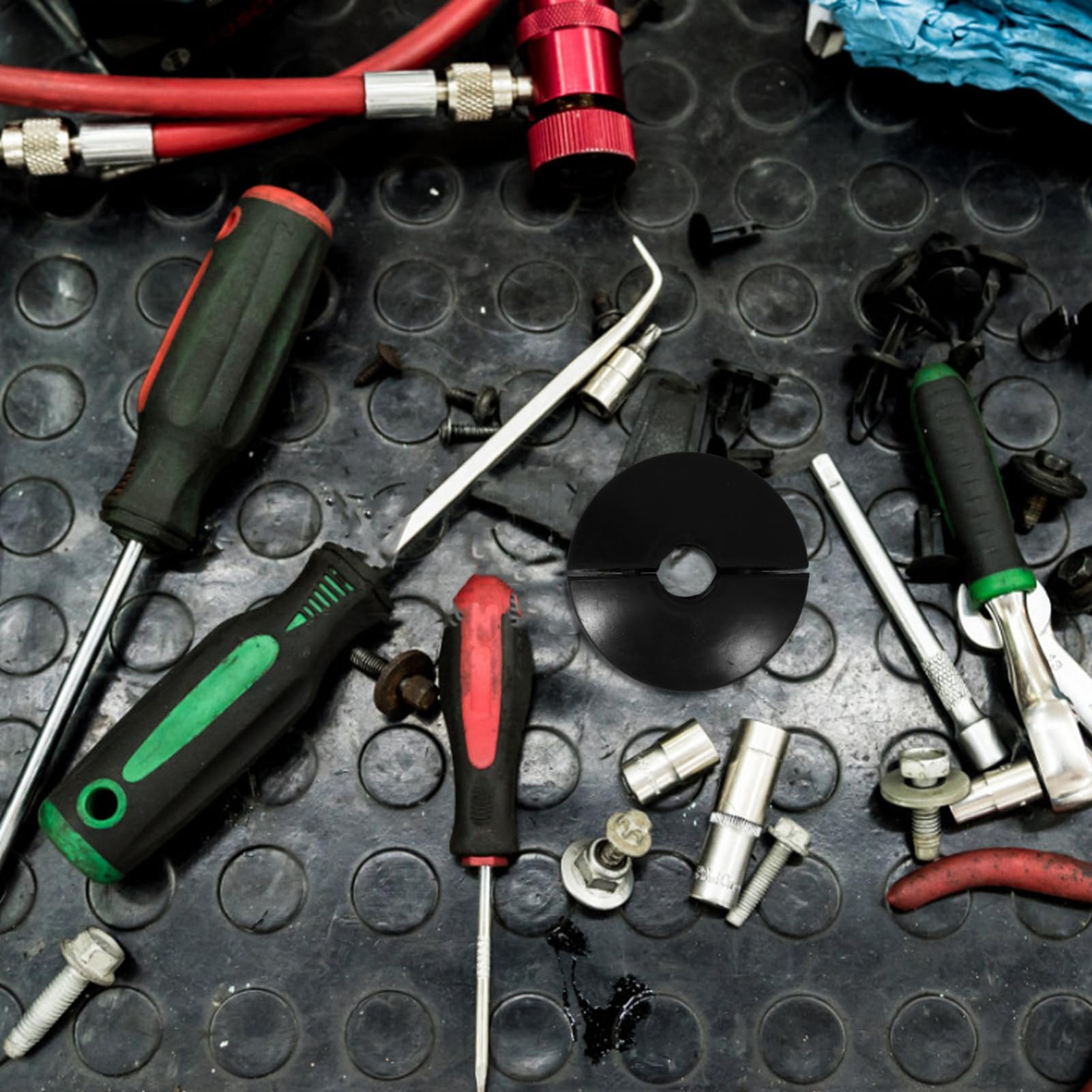 jojofuny Hose Ball Stop Rubber Hose Reel Stopper, Spring Driven Air Hose Reel Adjustable Hose Bumper for Auto Rewind Retractable Hose Reel Stopper Water Hose Reel Stopper