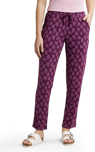 Jockey RX09 Women's Micro Modal Cotton Relaxed Fit Printed Pyjama with Lace Trim on Pockets (Colors &amp; Prints May Vary)