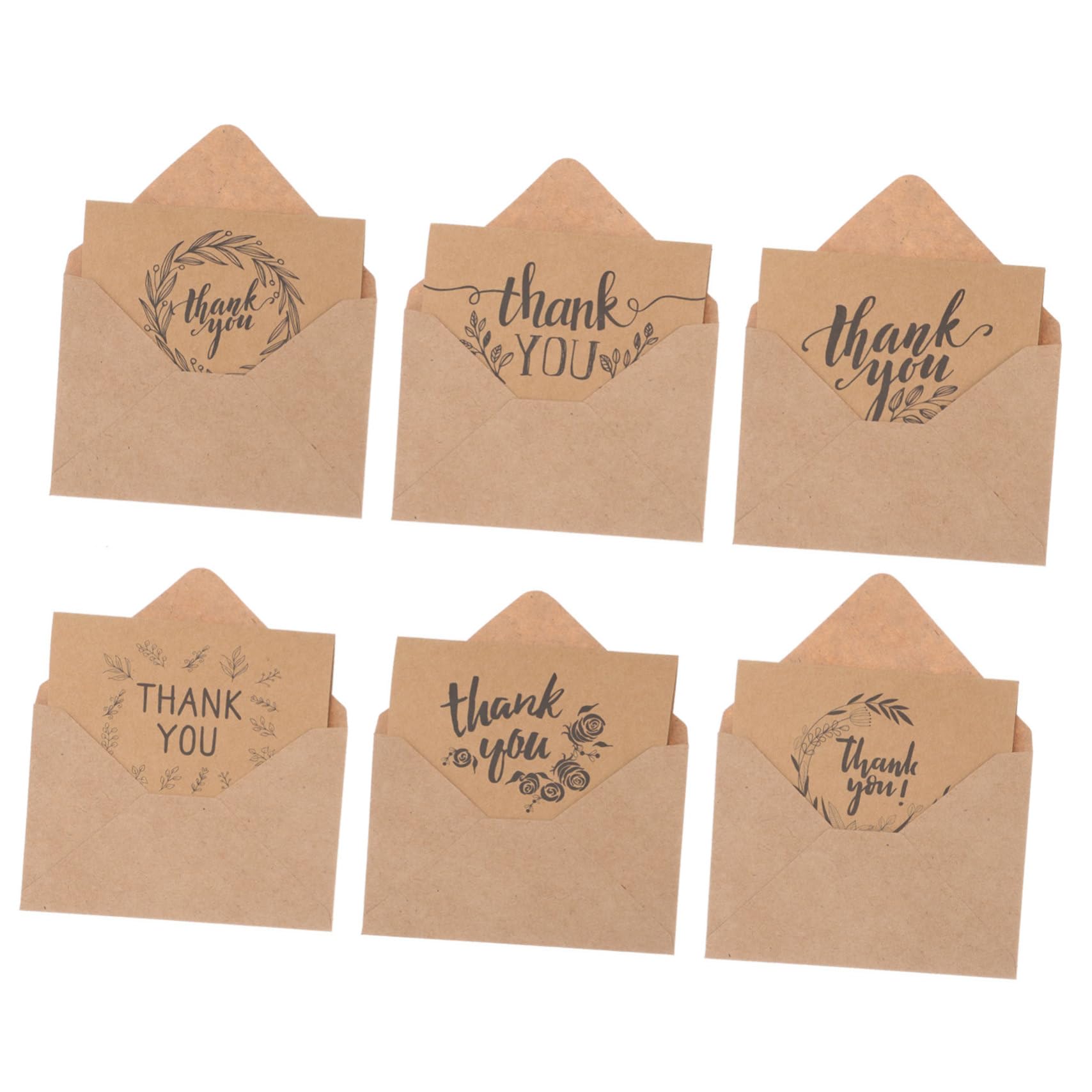 NUOBESTY 48sätze Kraftpapier Dankeskarten Für Kleine Unternehmen Einfache Elegante Grußkarten Zur Kundenbindung Und Für Online-shops Und Dienstleister
