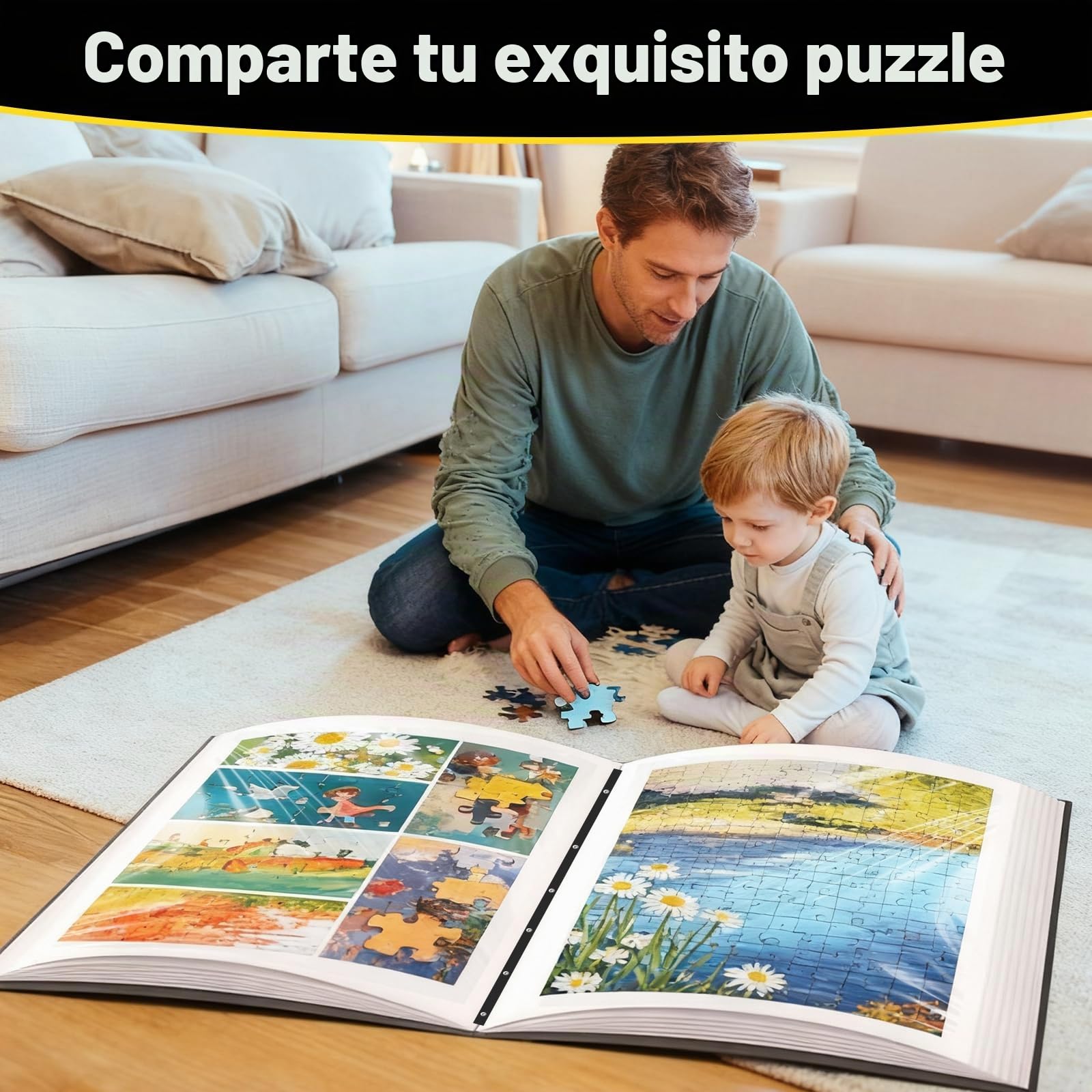 GOLDGE Carpeta Puzzle 1000 Piezas, Accesorios Puzzle para Guarda Puzzles