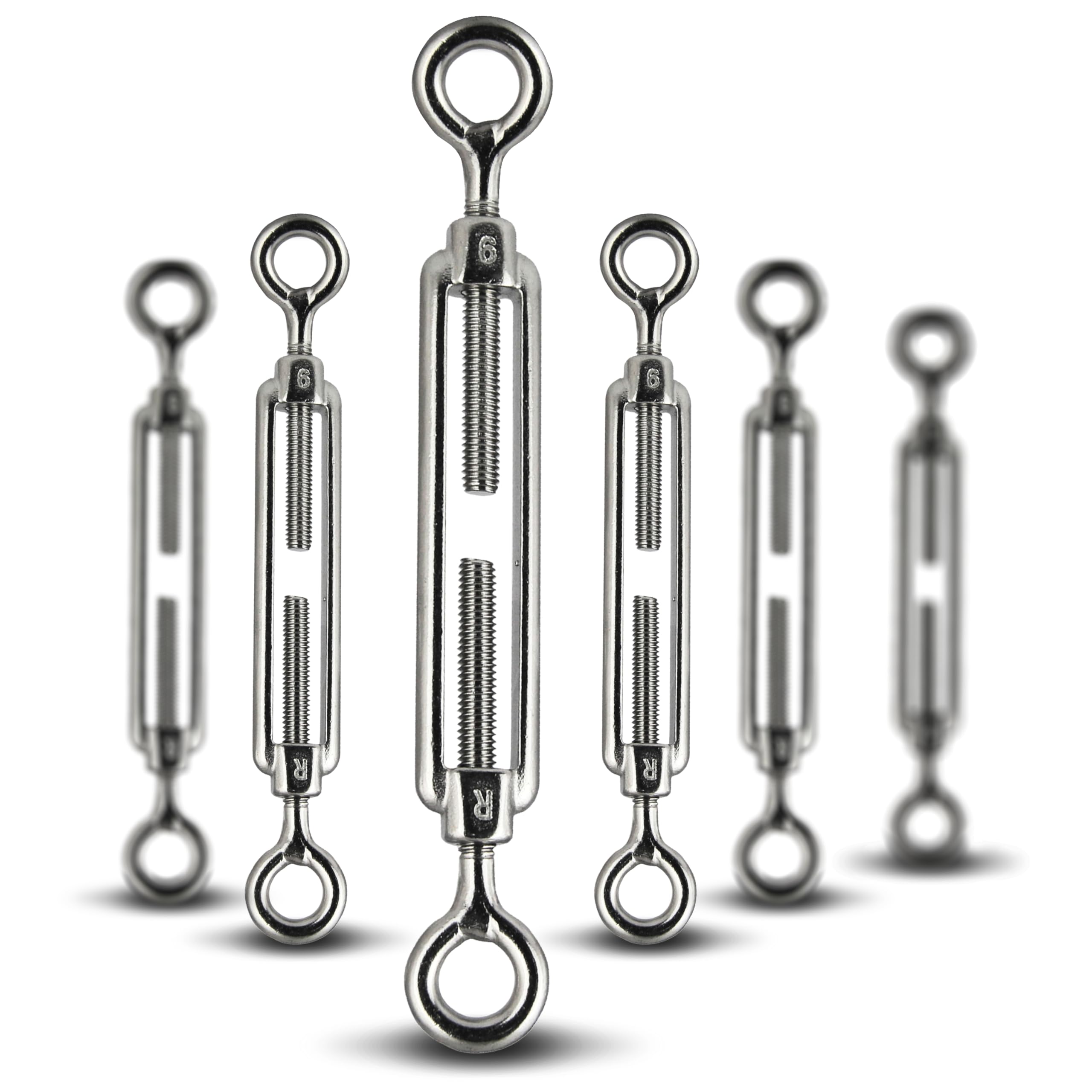 PROTECH 10 Stück Drahtspanner M12 Öse und Öse Edelstahl V4A Seilspanner Auge und Auge Spannhaken Spannschloss Spannschraube Spanner Drahtseil