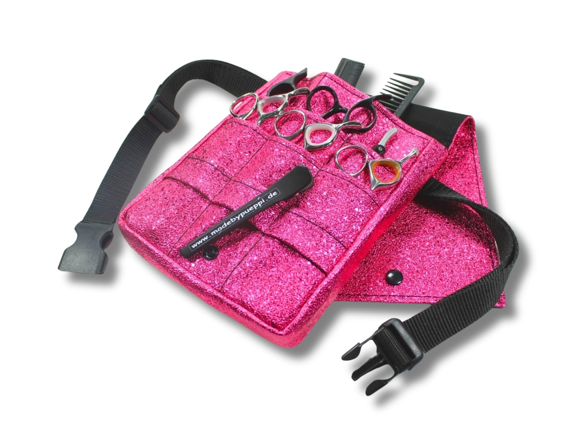 Glitzer Effekt Friseurtasche Pink Friseur Werkzeugtasche Scherentasche Friseurgürtel Friseurschere Salon