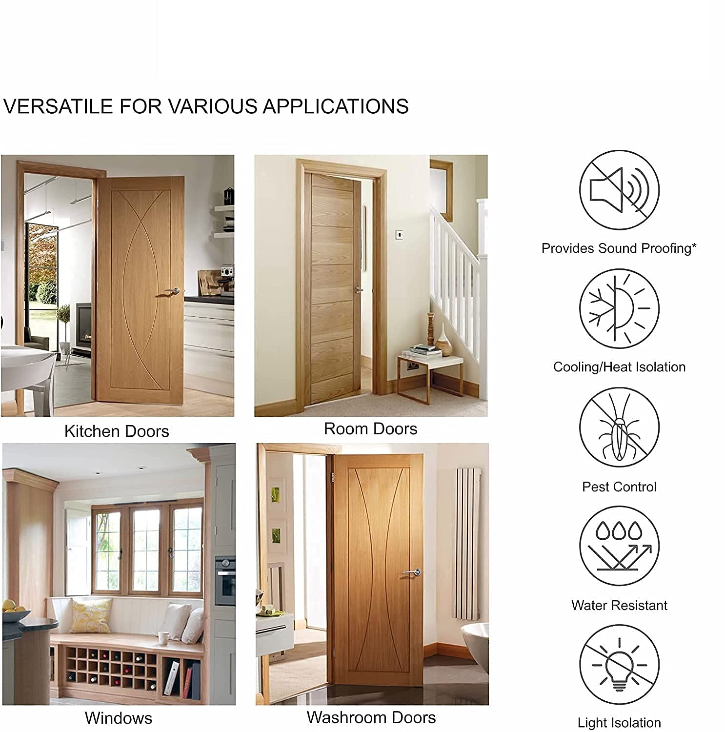 KRROORAA® Door Bottom Sealing Strip Guard for Home (Size-36 inch) (Brown)… (1) 1