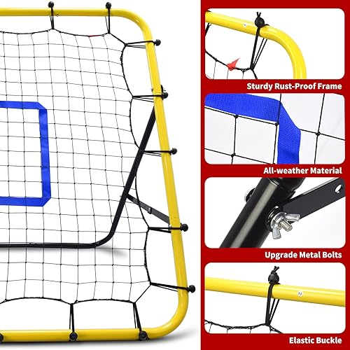 Miniatura 4 de Eastgoing Baseball and Softball Rebounder Net,Baseball Pitching Net with Pitching Target,Multi-Angle Bounce Back Net for Volleyball Rebounder,