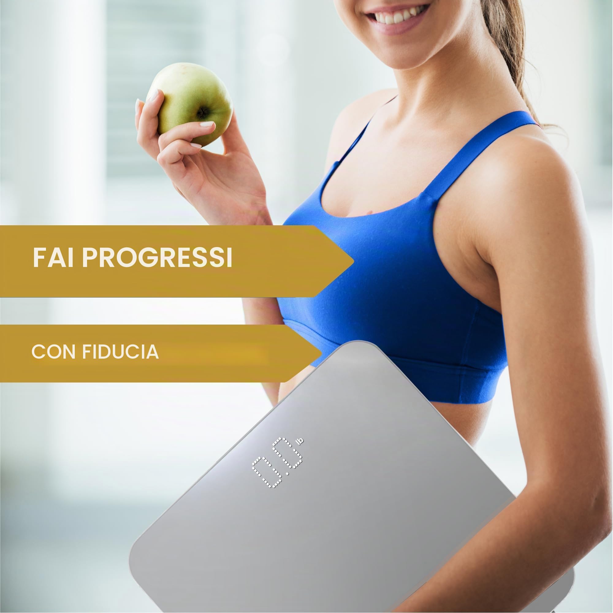 INEVIFIT Bilancia pesapersone, bilancia pesapersone digitale ad alta precisione, misura il peso per più utenti. argento grande piattaforma 11.8 "x11.8"