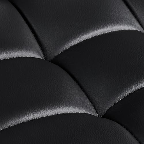 Miniatura 5 de Topeakmart Taburete de bar giratorio de cuero negro, sillas de bar ajustables con respaldo y reposapiés, juego de 2 Negro,Beige,Azul,Marrón,Gris