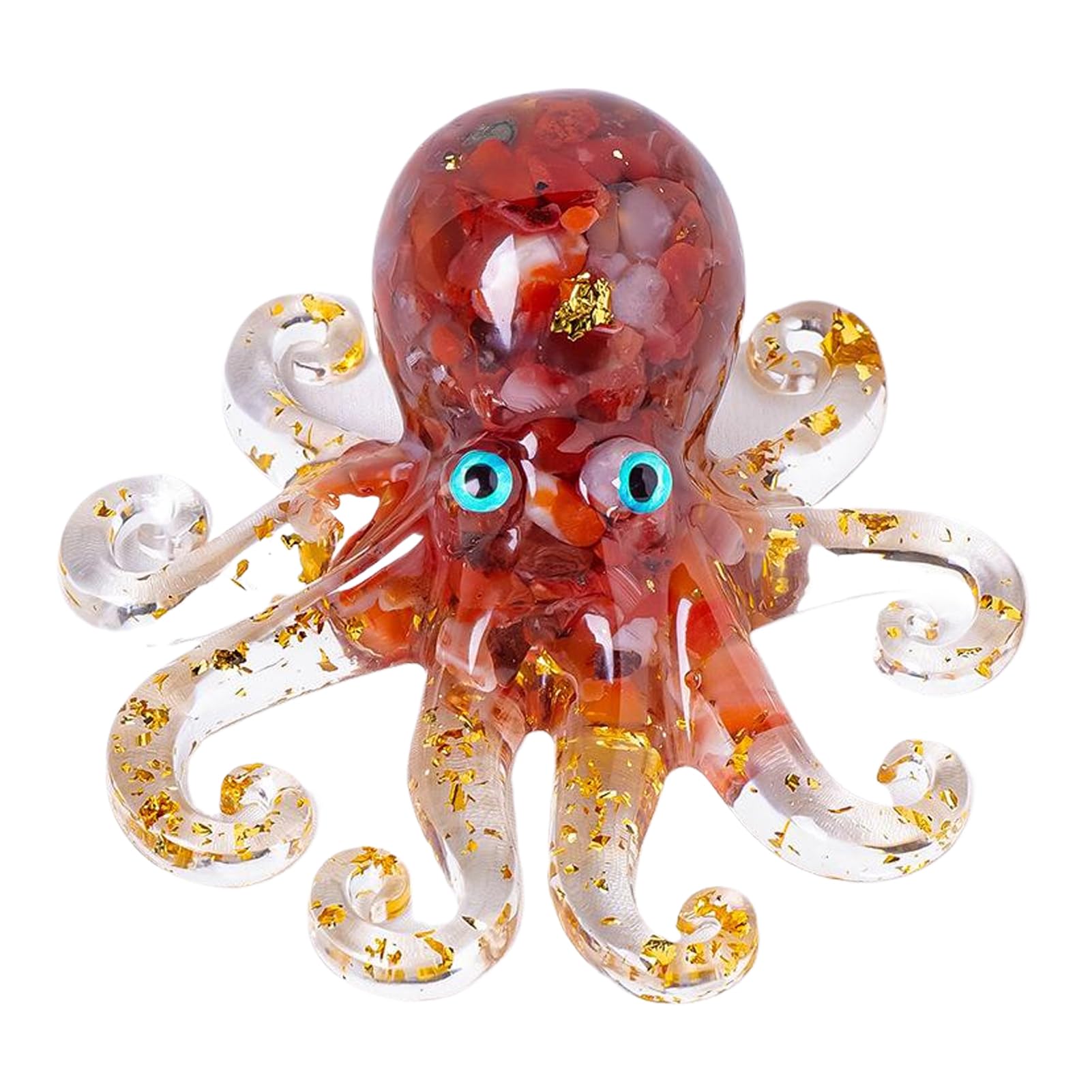 PIXZCSA Showcase Love For With Resin Crystal Statue In Restaurant Interior Resin Sea Animal Figurine Sturdy Crystal Octopu Statue Octopu Lifelike Shape, type+2