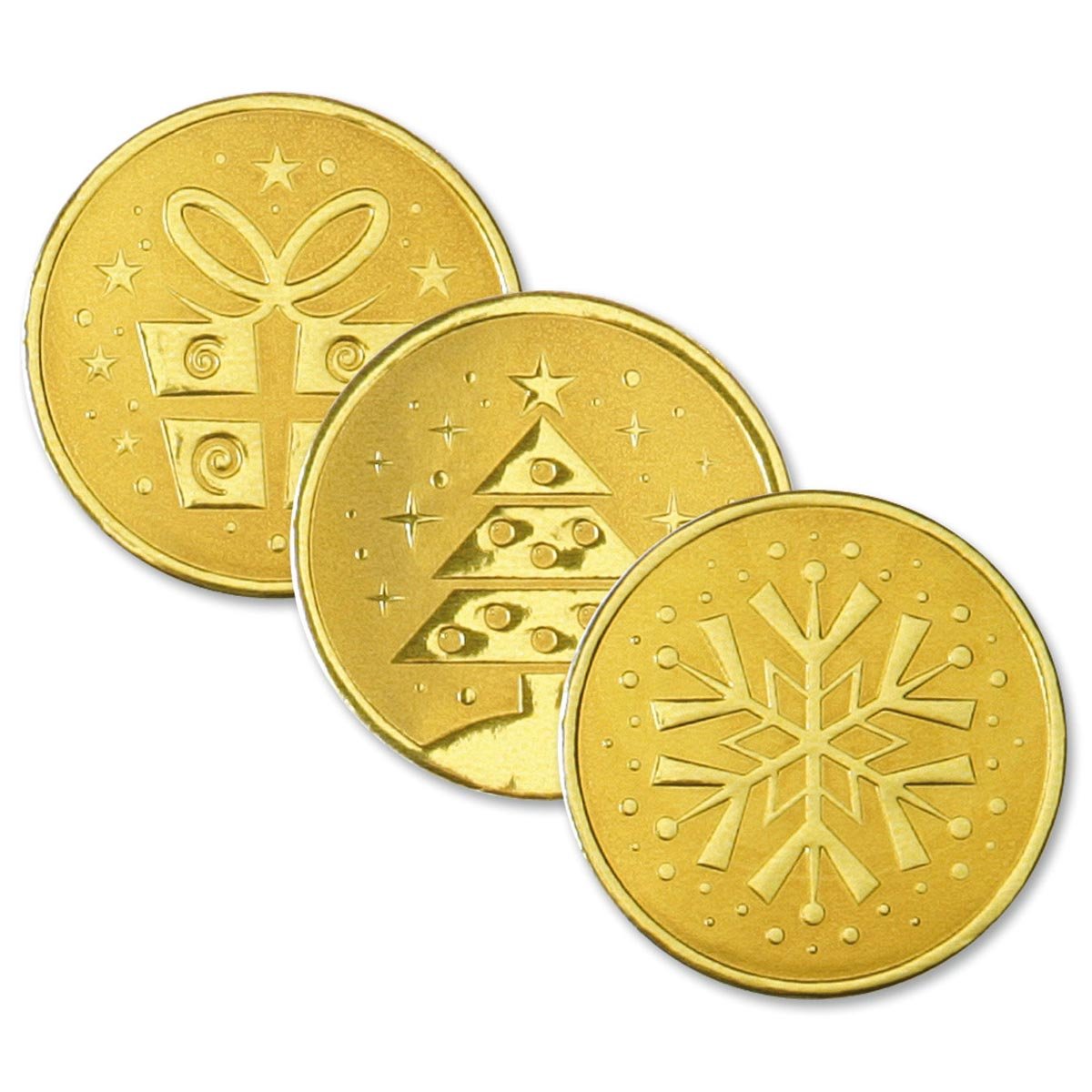 PaperDirect Gold Foil Christmas Tree Seals - 48 Count Embossed Stickers