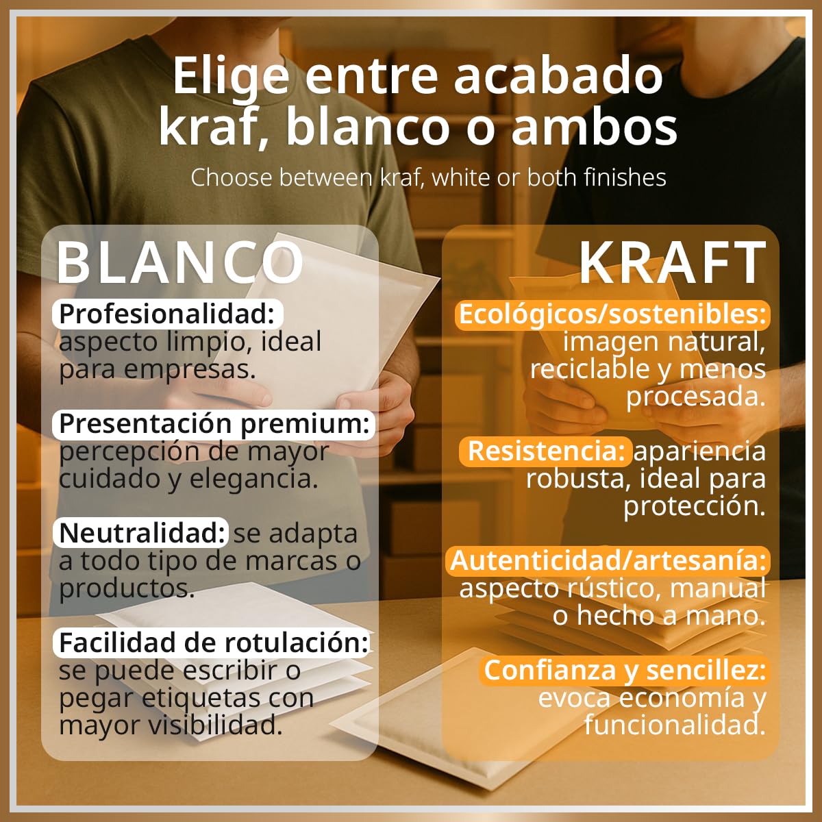 Sobres Acolchados para Envíos, Multitamaño (3 Tamaños), Colores Kraft y Blanco – Cierre Autoadhesivo – Sobres de Papel con Burbuja Interior, Ideal para Envíos - Pack S - Ofituria (12 sobres)