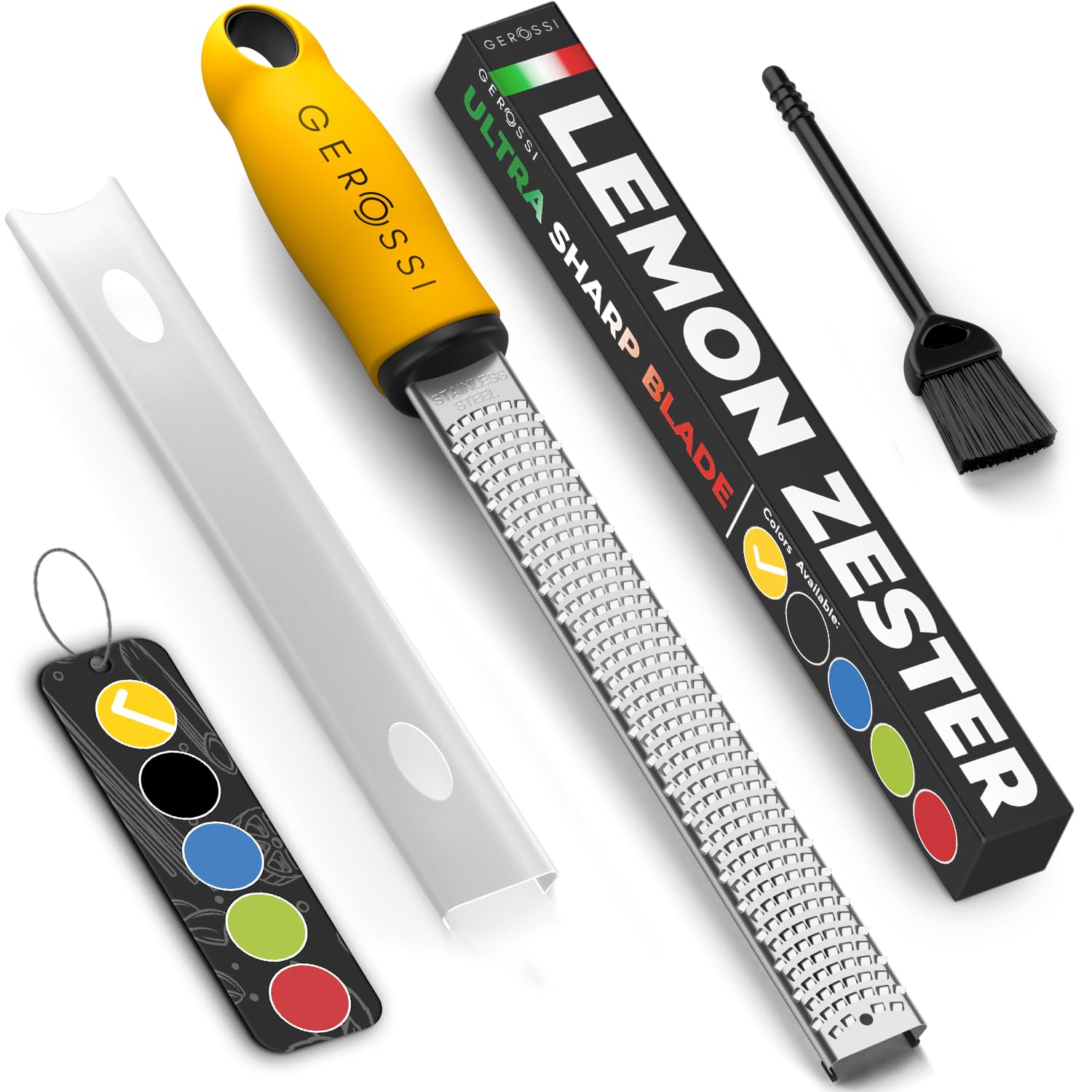 Stainless Steel Cheese and Citrus Zester Grater w/Extra Sharp Blade - Perfect for Lemons, Parmesan, Garlic, Chocolate - Spice Up any Kitchen Dish in Seconds with Your Premium Hand Held Shredder