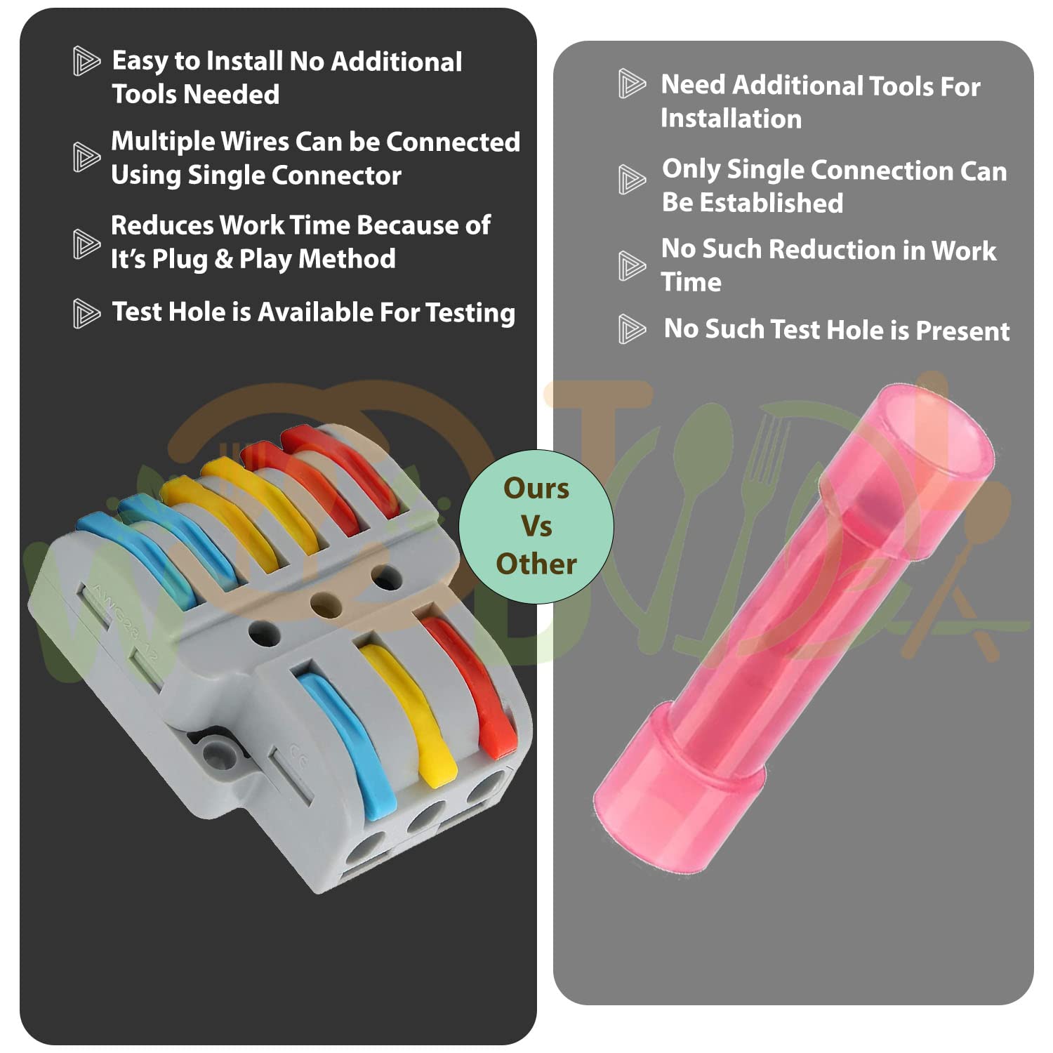 3 to 6 Inline Wire Nut Connector - Cable Connector - Mini Wire Connectors - Electrical Reusable Connectores (2pcs, 3 to 6 Inline, Multi) — Amazon image 4