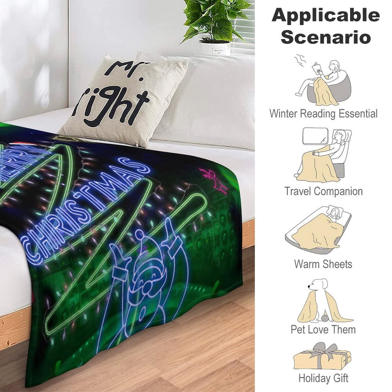 Manta navideña para sofá Cama, Manta de Felpa Suave y esponjosa, Manta de Franela de Lujo, súper acogedora y cómoda, 50 x 60 Pulgadas