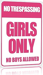 Smilelife Girls Gifts Funny Only Sign No Trespassing No Boys Allowed Tin Sign for Room Bedroom Dorm Wall Decor 8 X 12 Inch...
