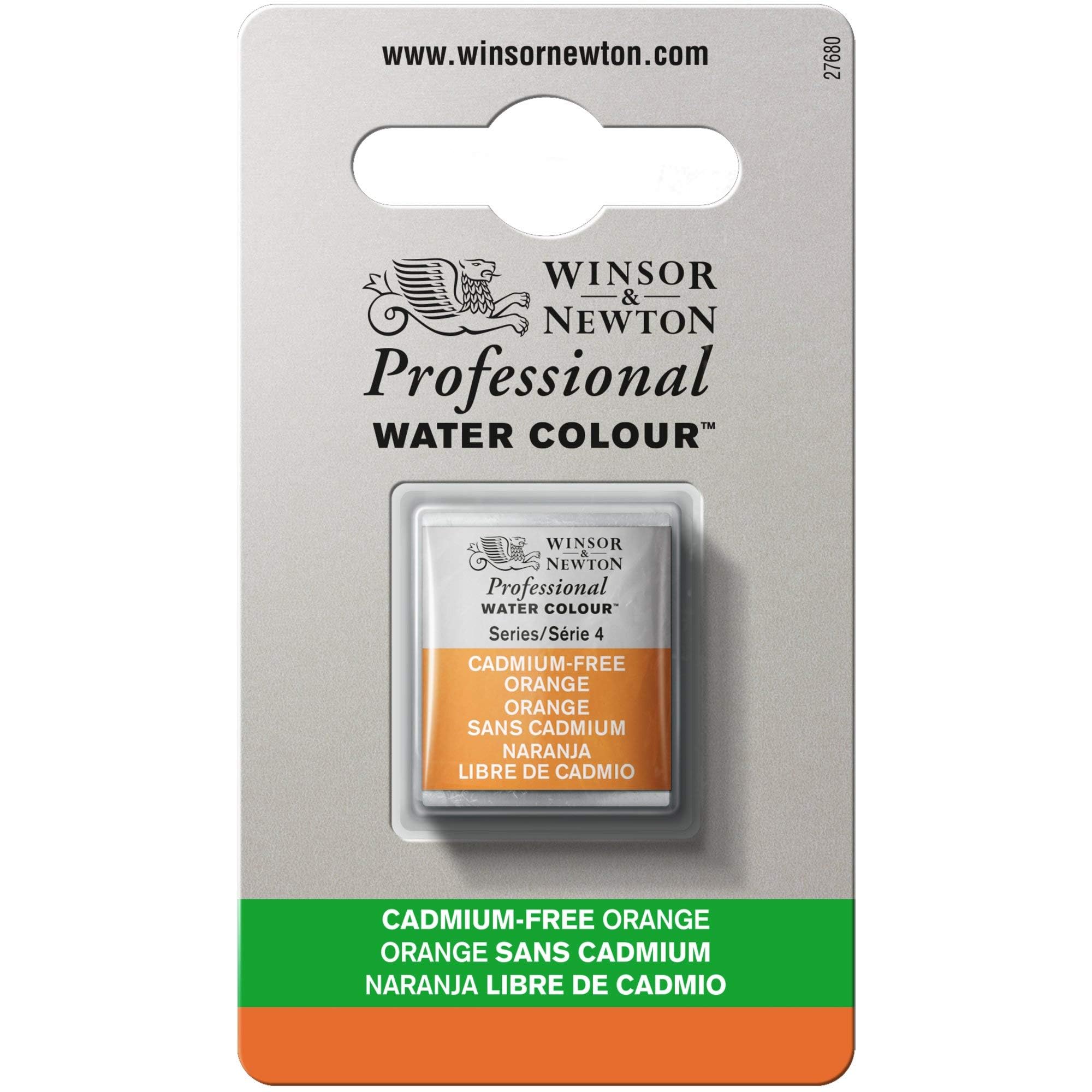 Winsor & Newton 0101899 Proffesional Water Colour, Half Pan Size, Cadmium Free Orange, Pack of 3 โ image 1