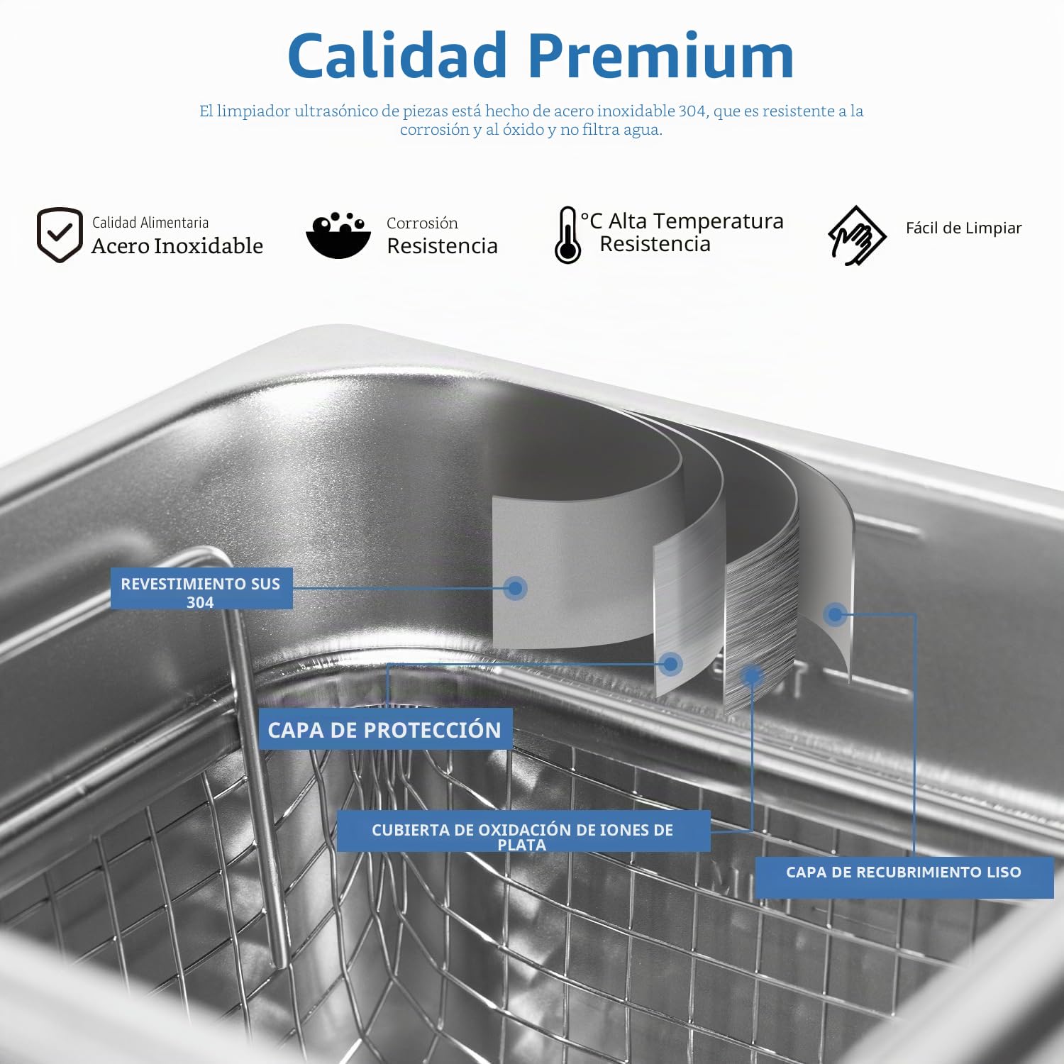 KECOOLKE Limpiador por ultrasonidos de gran capacidad de 2,2 L con potencia de 60 W, calefacción de 100 W y temporizador Acero inoxidable Limpiador ultrasónico profesional para la limpieza de