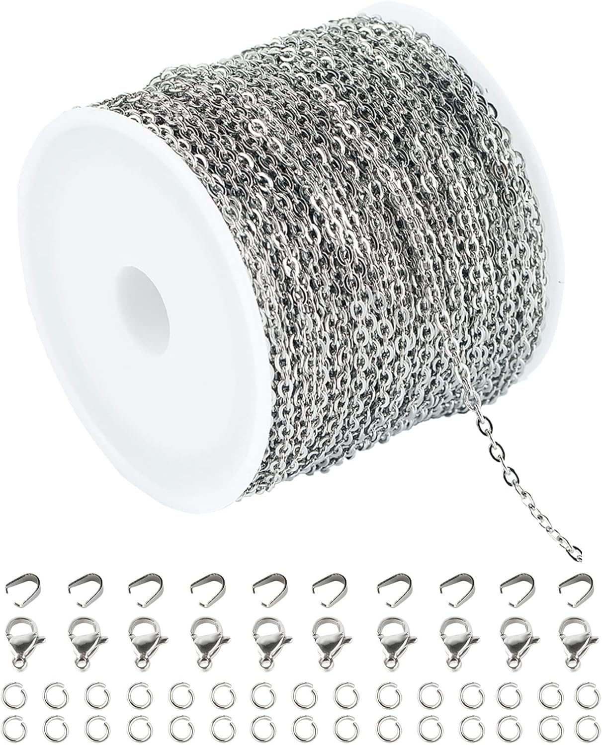UMAOKANG 65 Feet Silver Jewelry Chains for Jewelry Making