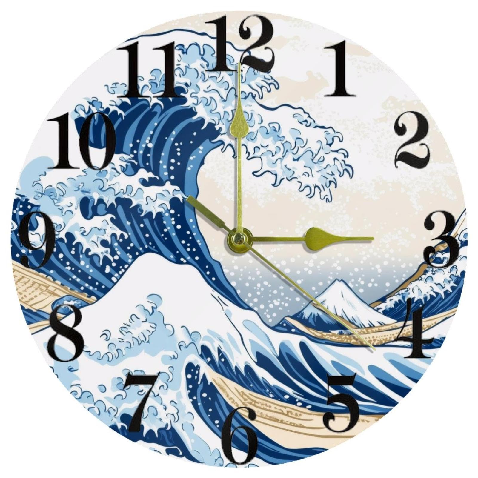 Horloge murale japonaise traditionnelle ronde contre les bruits pour école et maison