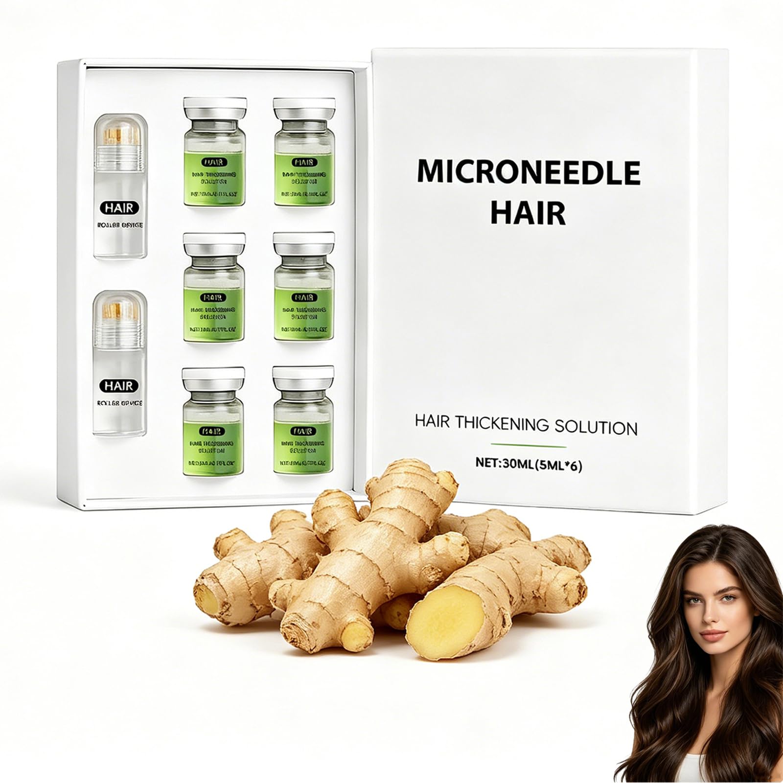Microneedling, sistema di ricrescita dei capelli, Alpha Infuse Hair Growth Serum per rafforzare le radici dei capelli, favorisce la crescita dei capelli per la perdita di capelli, rinforza i capelli