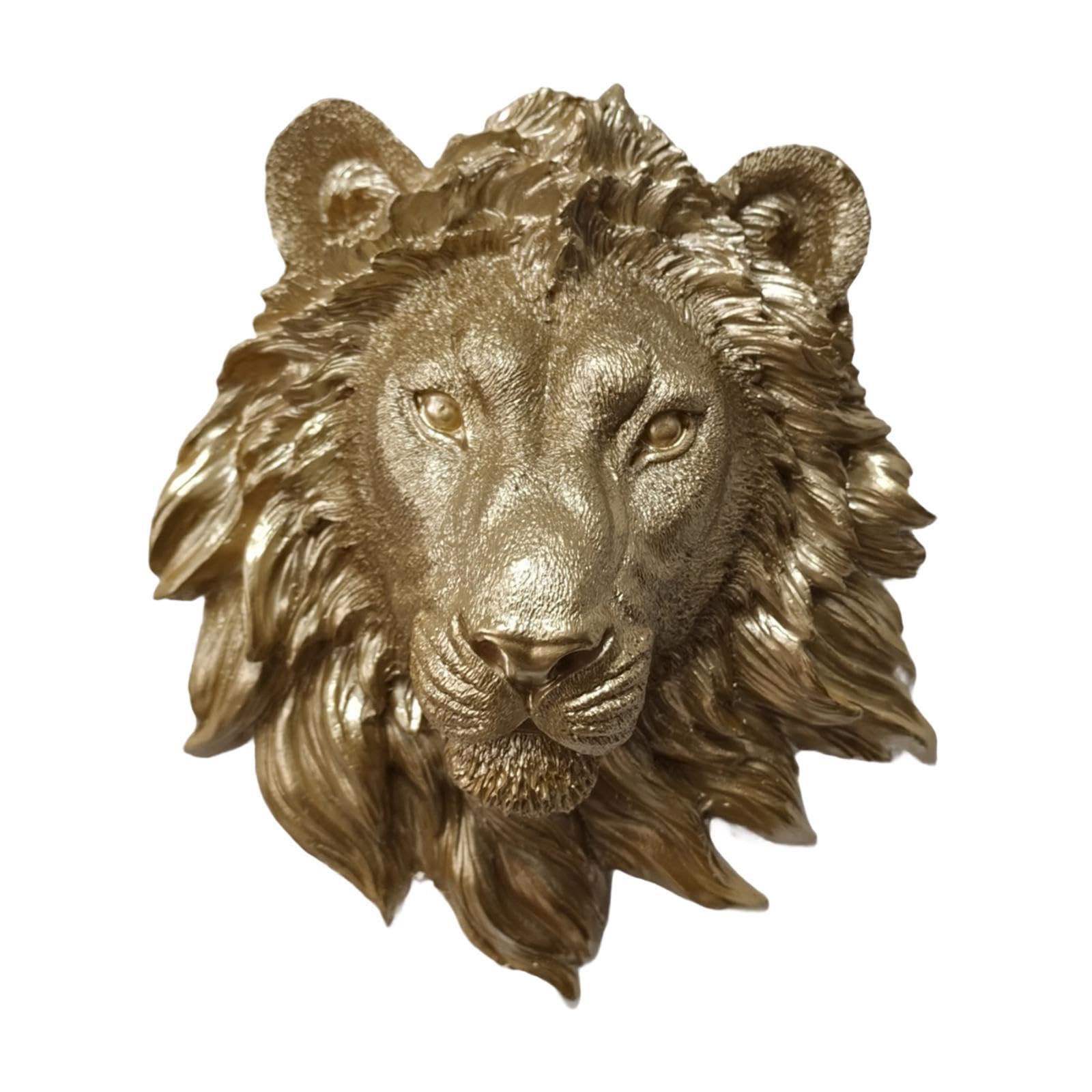 Puxzyax Lion Simulated Animal Head Plaque Ornament Exquisite Wall Figurine For Bedroom And Cafe Lifelike 3D Head Wall Decoration Interior Space More For Creative,