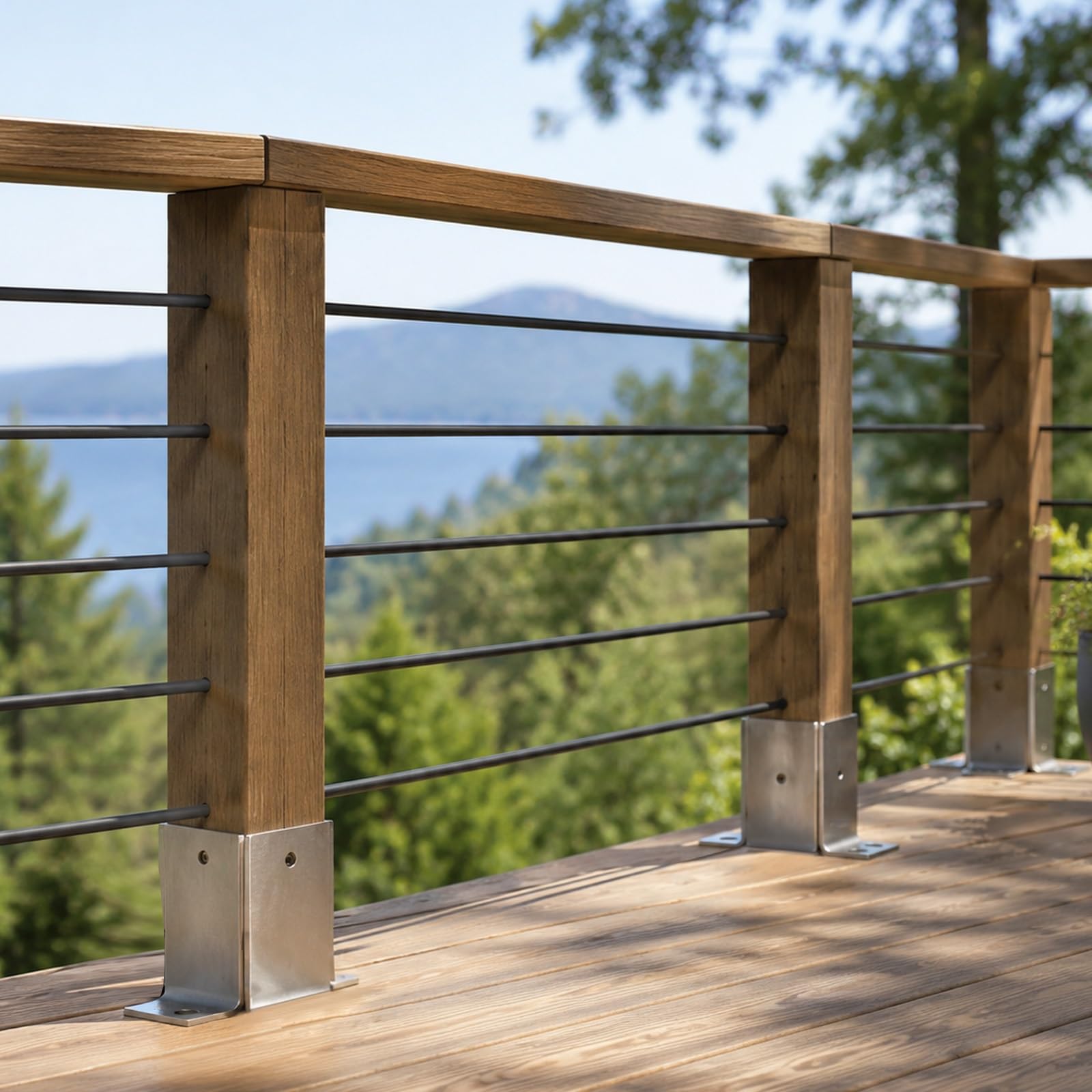 2 4 6 Pack Soporte Poste Madera Fácil Montaje Exterior | Anclaje de base poste acero galvanizado diseño abierto 3 lados pérgola/cerca/cubierta/jardín(2pcs,150x150mm/5.9x5.9'')
