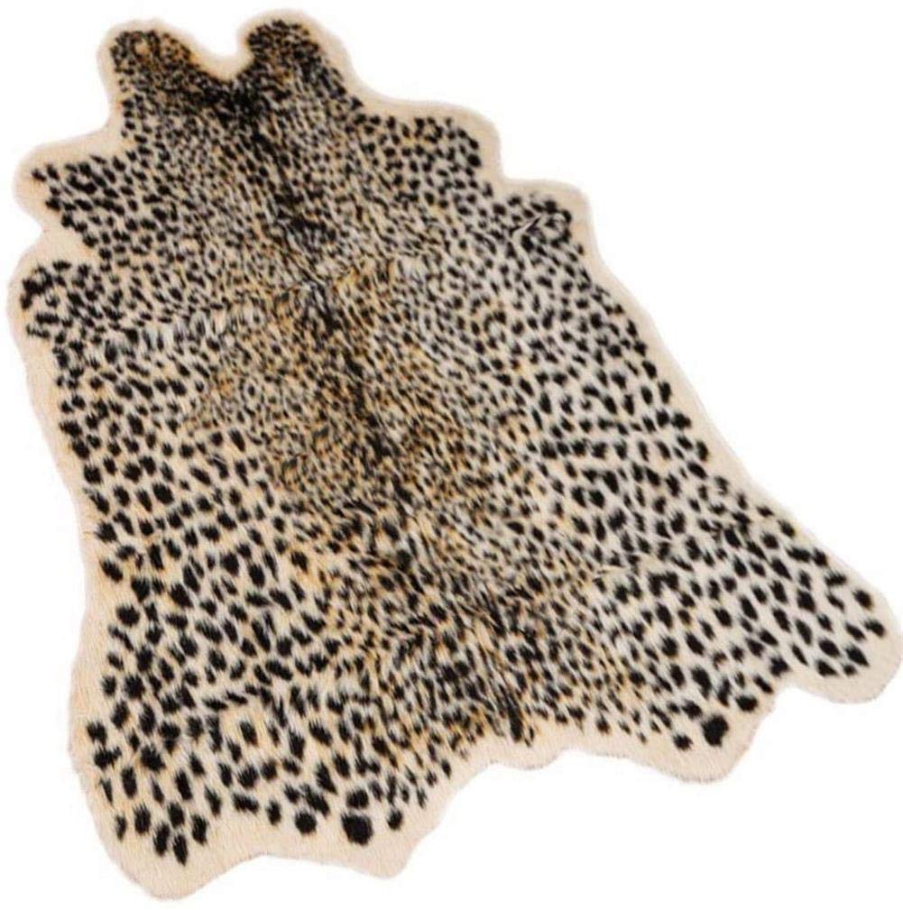 Large Size Leopard Print Rug 5.2 x 6.6 Feet Faux Fur Leopard Hide Rug ...