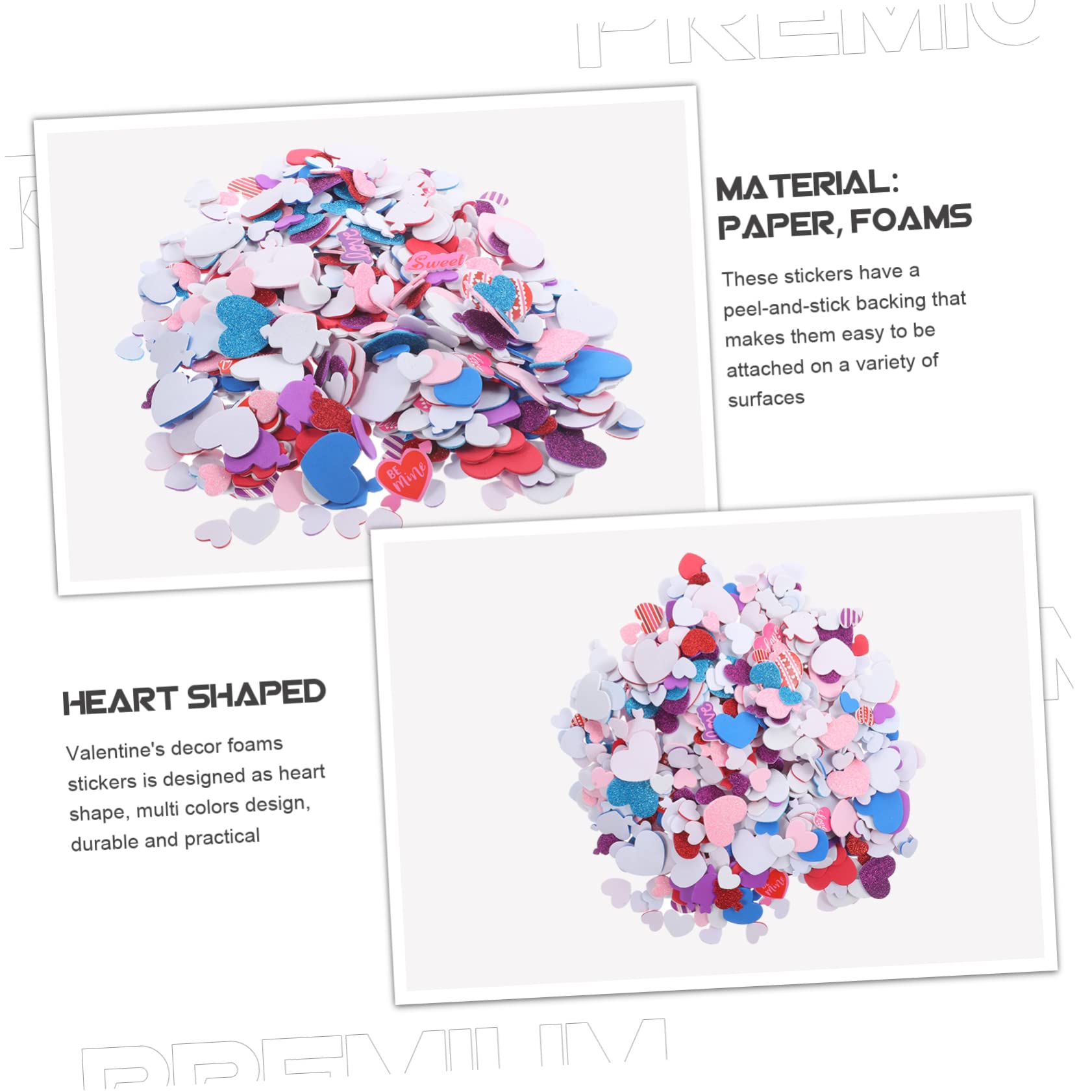 5 zestawów Naklejki miłosne Piankowe serca do rękodzieła kształty serc Naklejki DIY Craft Tworzenie kartek Kalkomanie Scrapbooking Naklejki piankowe Naklejki w kształcie serca Papierowe miłośnicy tele