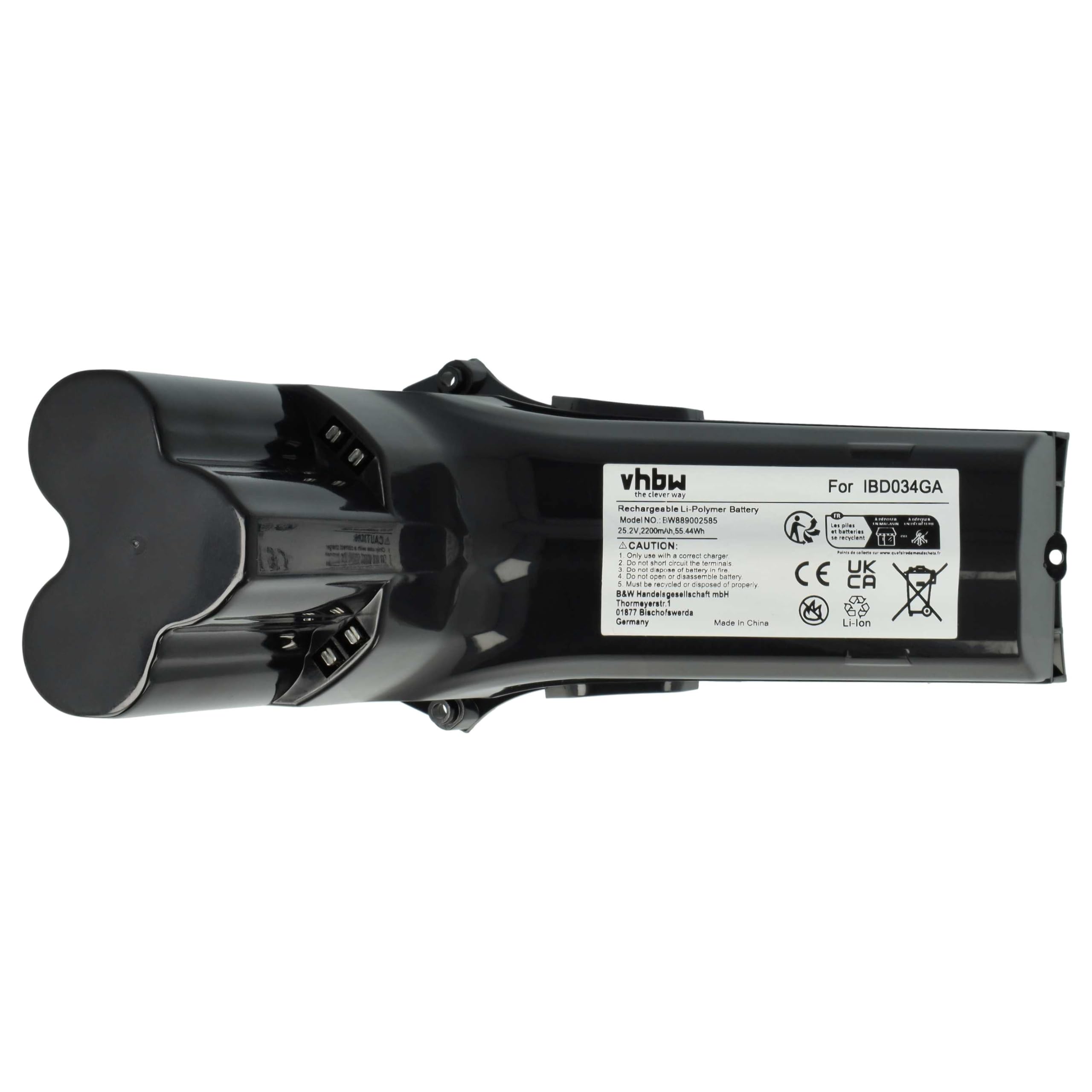 vhbw 1 x akumulator kompatybilny z Philips SpeedPro Max XC7042/01, FC6908, FC6828, FC6904, FC6904/01 czarny odkurzacz (2200 mAh, 25,2 V, Li-ion)