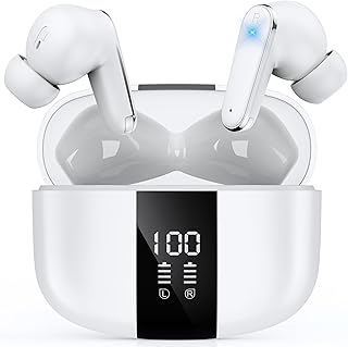 ワイヤレスイヤホン bluetooth イヤホン LED残量表示 AIスマート ENC通話 最大60時間再生 IPX7防水2026年最新Bluetooth6.0ノイズキャンセリング 低遅延 自動ペアリング ブルートゥースイヤホン 快適な装着感 超軽量 小型 音漏れゼロ Type-C急速充電 左右独立型 タッチ操作 iPhone/Android対応 WEB会議/通勤/通学/ゲーム/スポーツ用