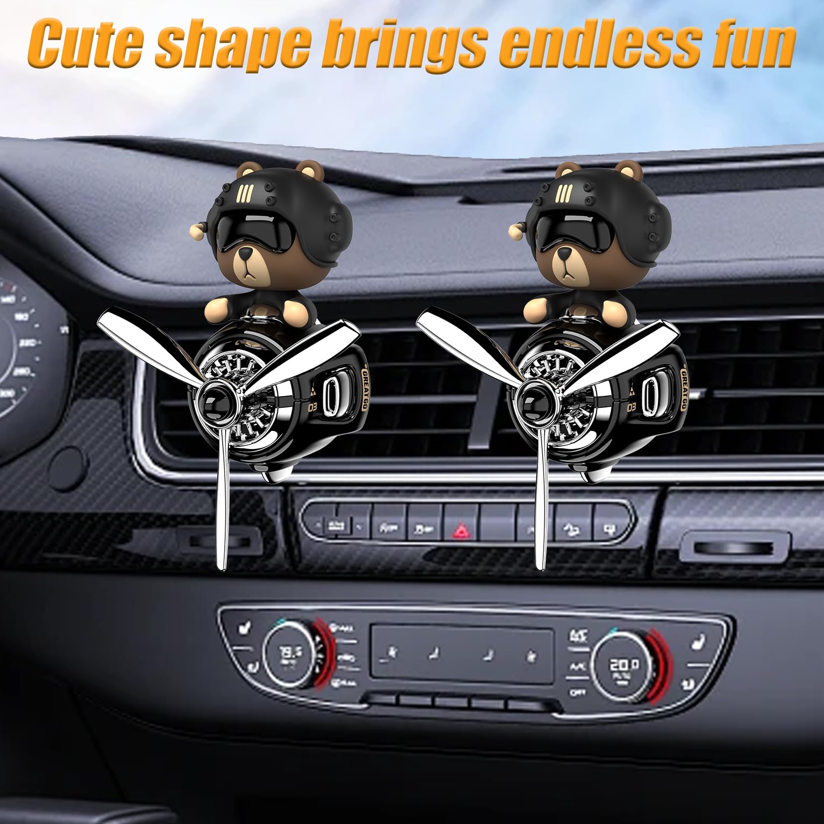 2 ambientadores para automóvil, difusor creativo de perfume para coche, accesorios automotrices, decoración de ventilación de aire con 8 tabletas aromáticas (negro 1+negro 1, M)