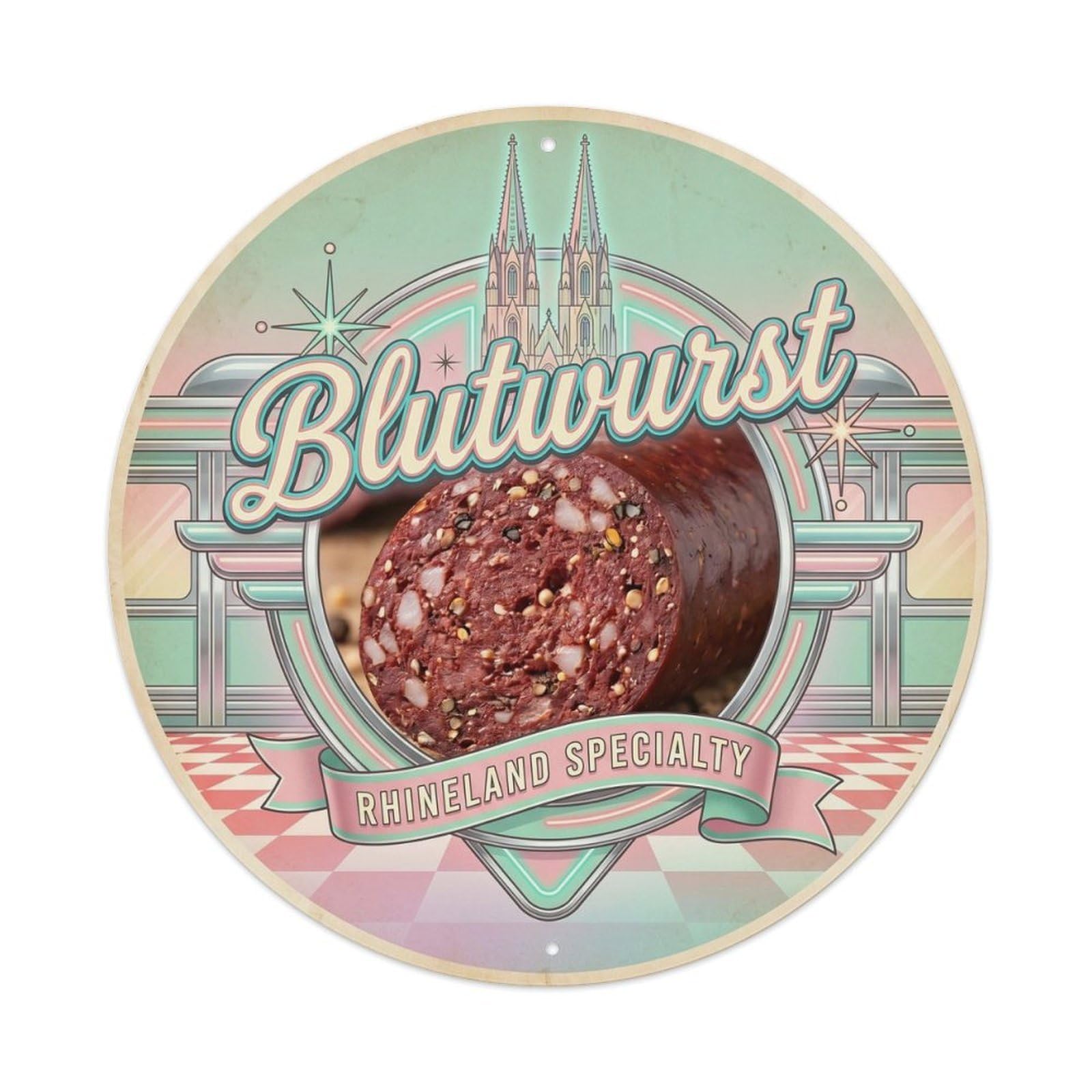 German Blutwurst Blood Sausage Cuisine Heritage Metal Tin Sign