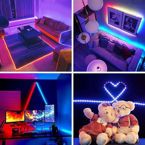 Miniatura 3 de Tira de luces LED inteligentes de 150 pies con control remoto de aplicación, luces LED RGB 5050 para dormitorio, sincronización de música, luces que