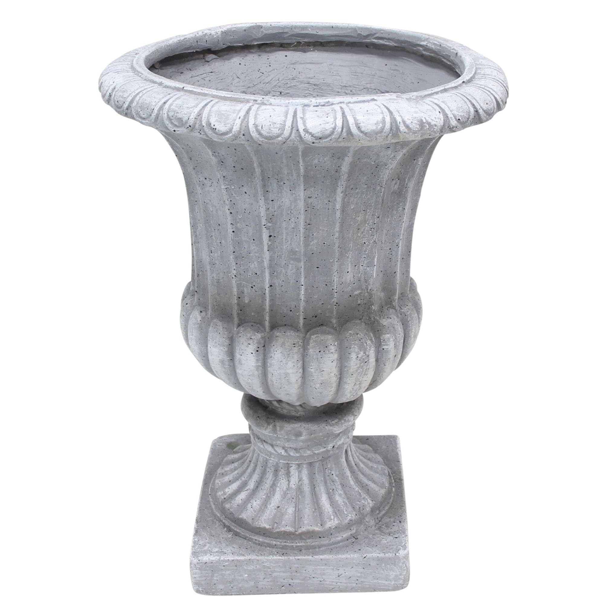 Dekoleidenschaft Amphore Antiqua Pot de fleurs de jardin, aspect pierre antique, 51 cm de haut, pot de fleurs d'extérieur pour l'extérieur