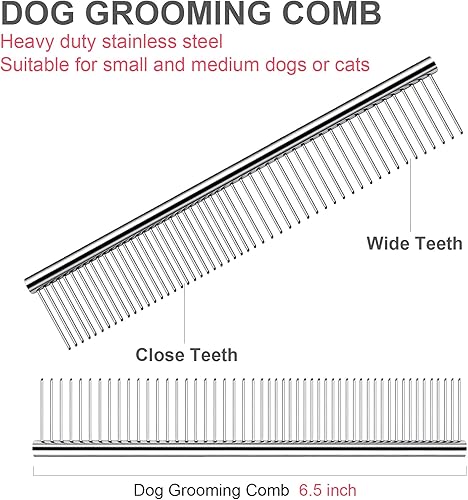 Miniatura 5 de Kit de aseo para perros con puntas redondas de seguridad, juego de tijeras profesionales para perros de acero inoxidable, tijeras curvadas y peine