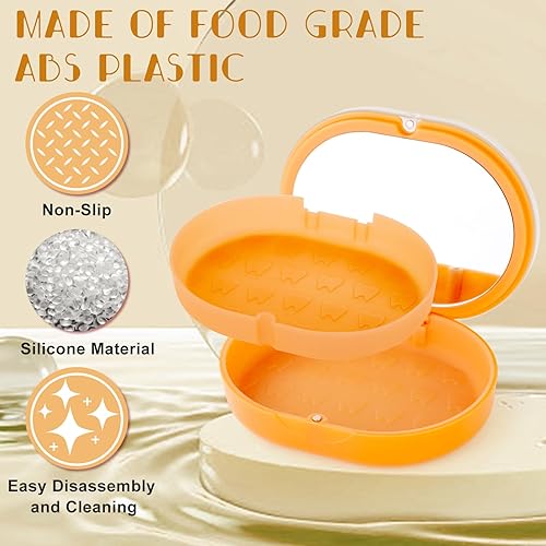 Miniatura 6 de Estuche de alineador de doble capa NUEVO de LONGMON con correa para masticar, herramienta de extracción, cepillo de limpieza, espejo incorporado,