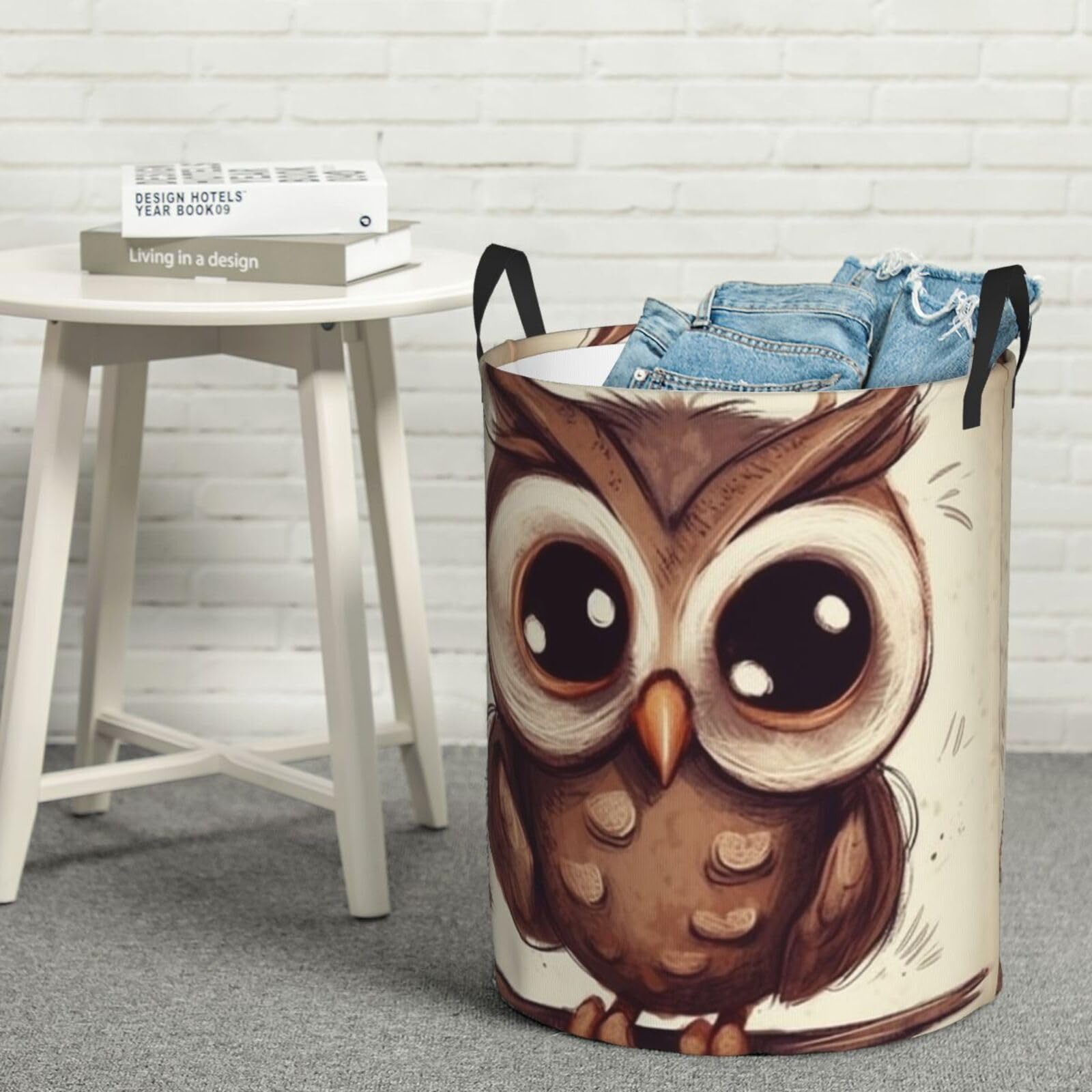 Panier à Provisions Réutilisable Hibou - 50L, Tissu Oxford 300D, Pliable Avec 4 Pieds, Sac Fourre-tout Pique-nique - 5