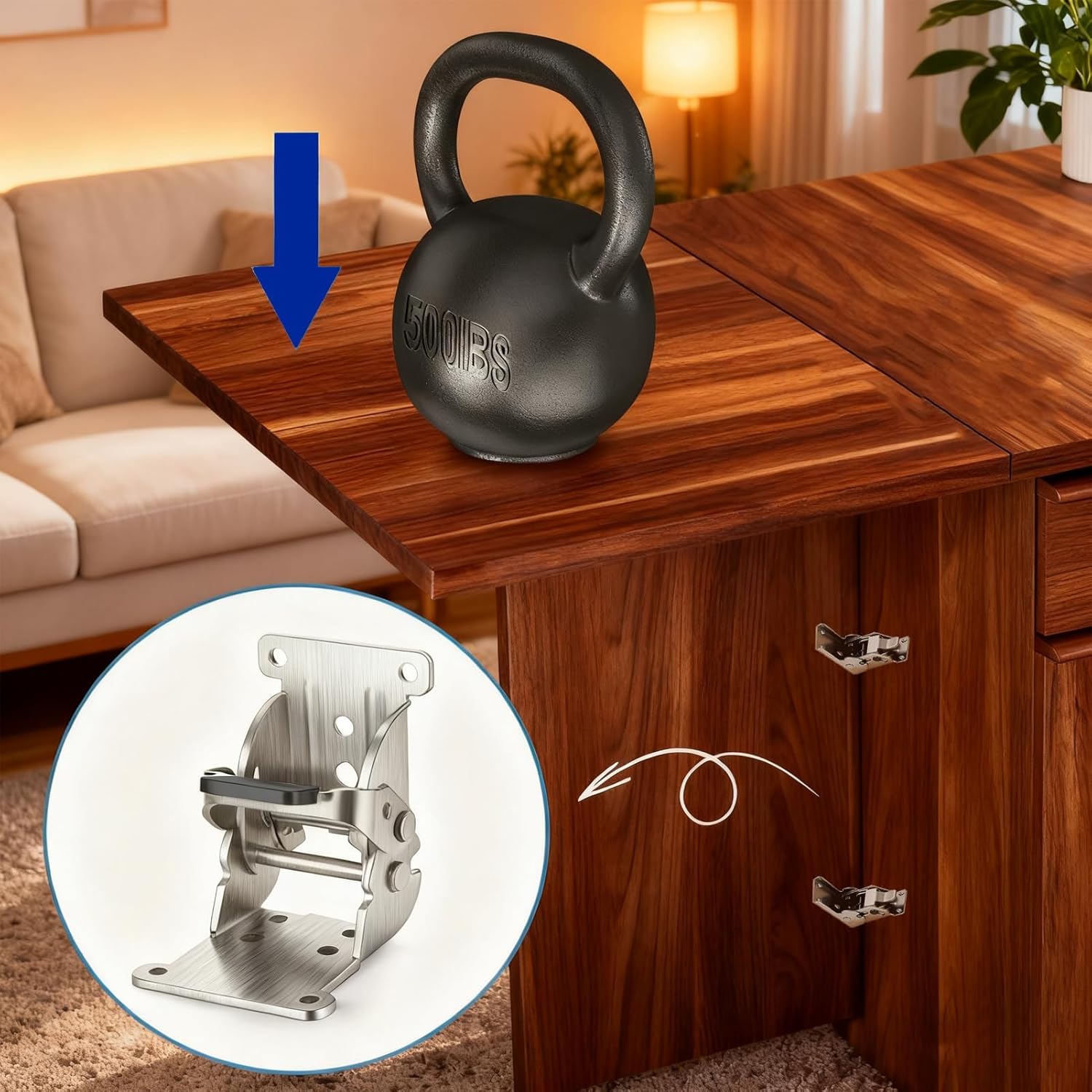 折りたたみ式テーブルブラケット用ロックヒンジ 折りたたみテーブル脚用ネジ付きロックヒンジ テーブル脚用90度セルフロックヒンジ テー