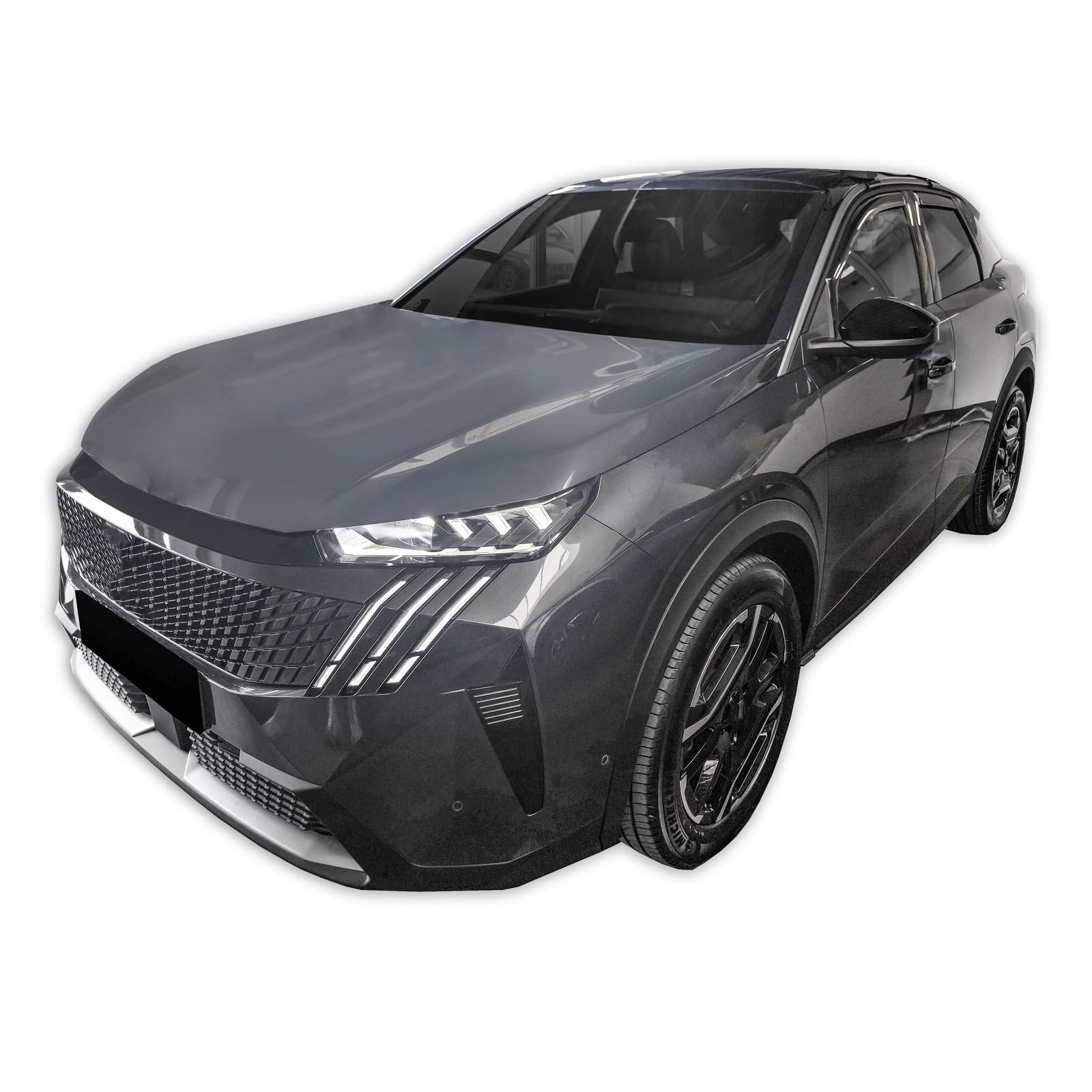 J&J AUTOMOTIVE GD Déflecteurs d'air et de Vent pour Peugeot 3008 / E-3008 Depuis 2023 4pcs, Teintés, Avant et Arrière, Aérodynamique