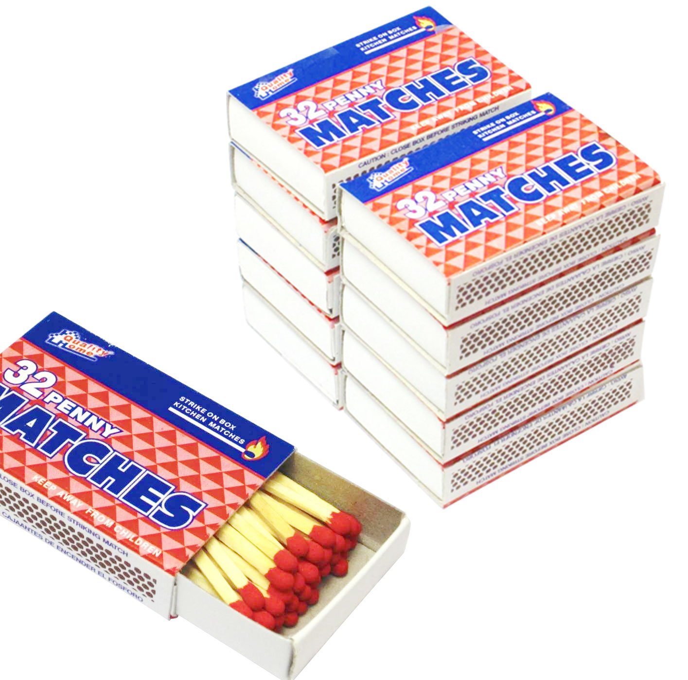 10 packs matches 32 count strike on box kitchen camping fire starter lighter