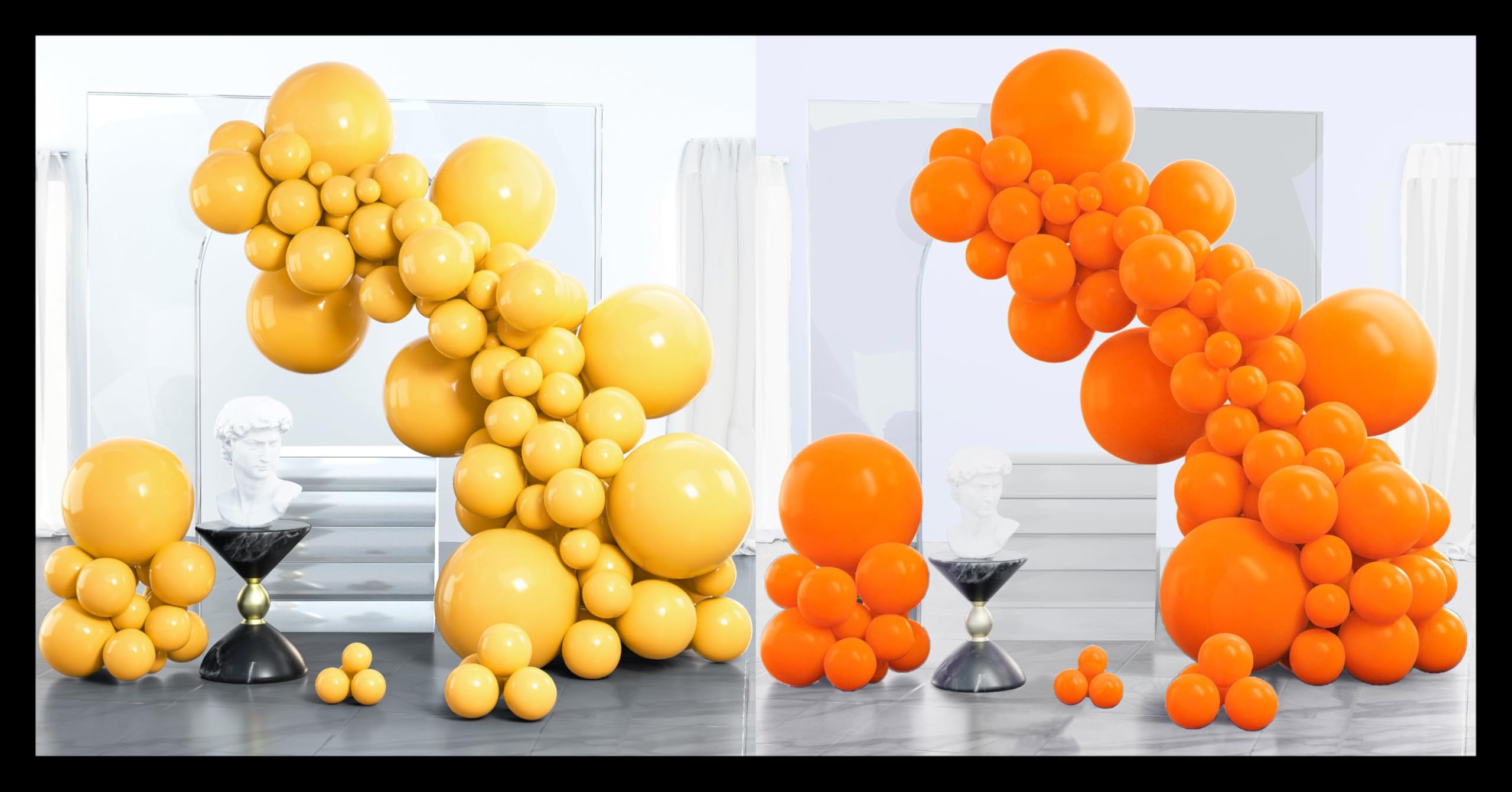 PartyWoo Orange Balloons 100 pcs and PartyWoo Tangerine Orange Balloons 140 pcs